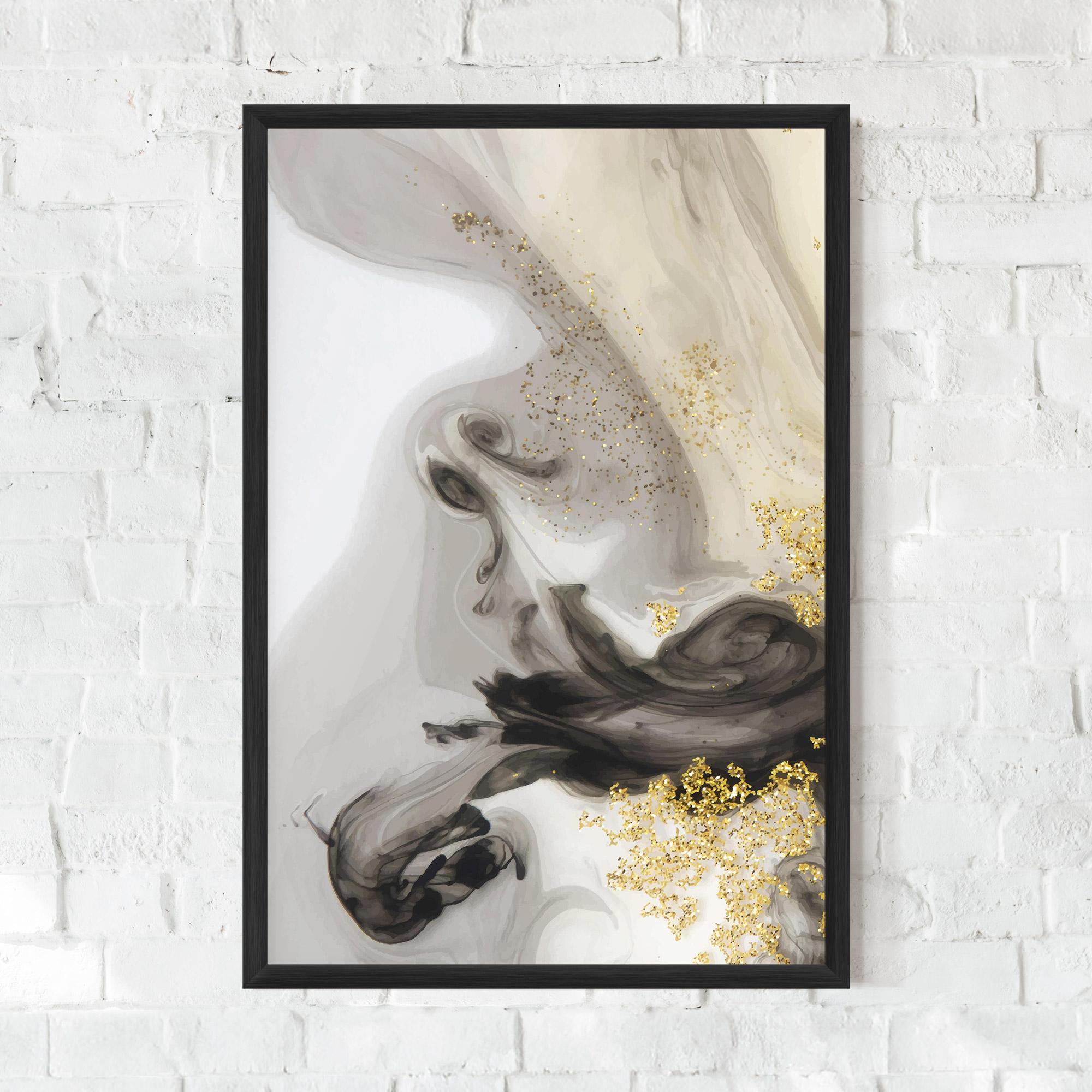Poster Înrămat Gold Glitter Watercolor mockup 0