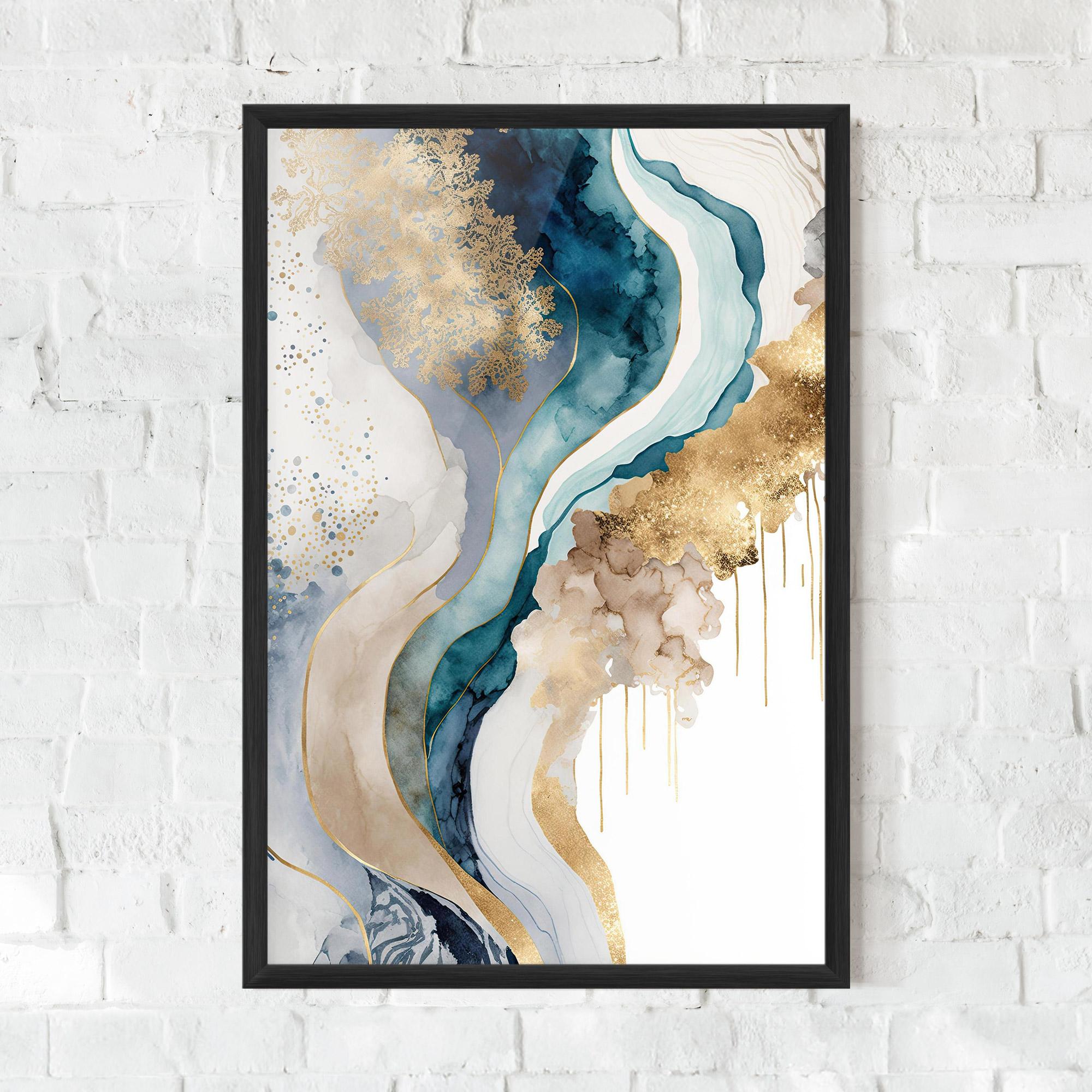 Poster Înrămat Light Blue Waves mockup 0