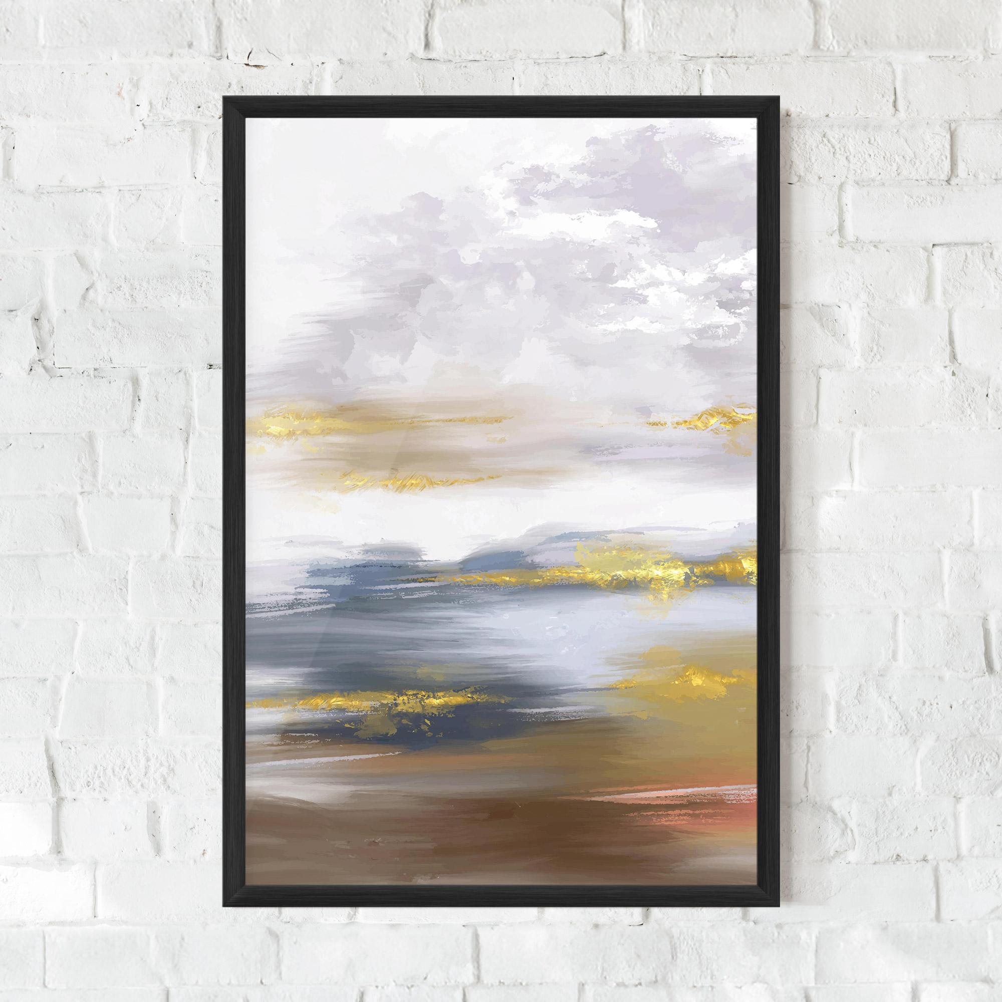 Poster Înrămat Messy Gold Art mockup 0