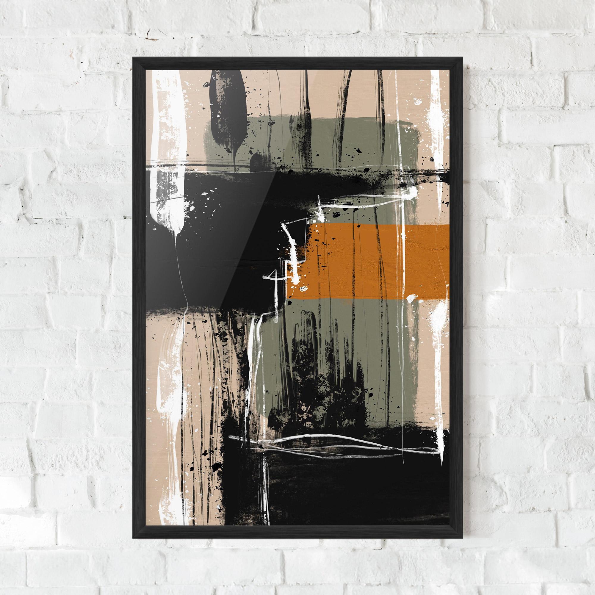 Poster Înrămat Modern Oil Painting With White mockup 0