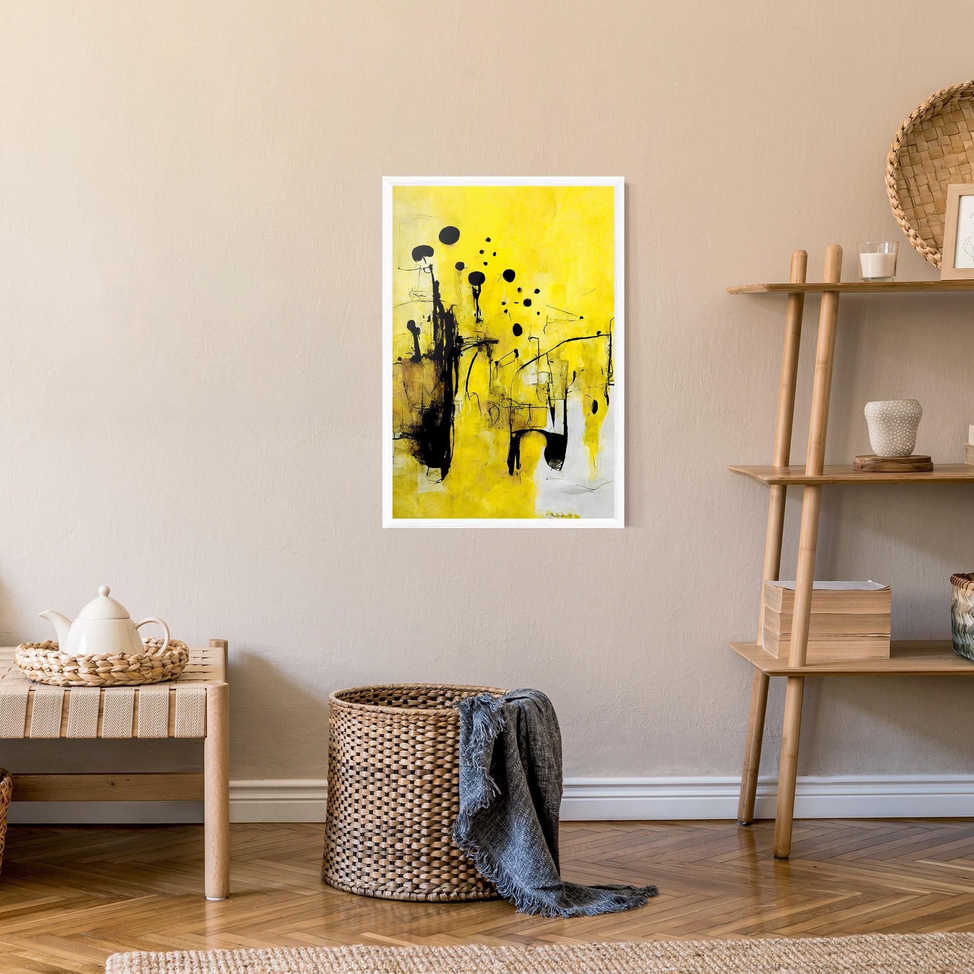 Poster Înrămat Abstract Black Yellow mockup 9
