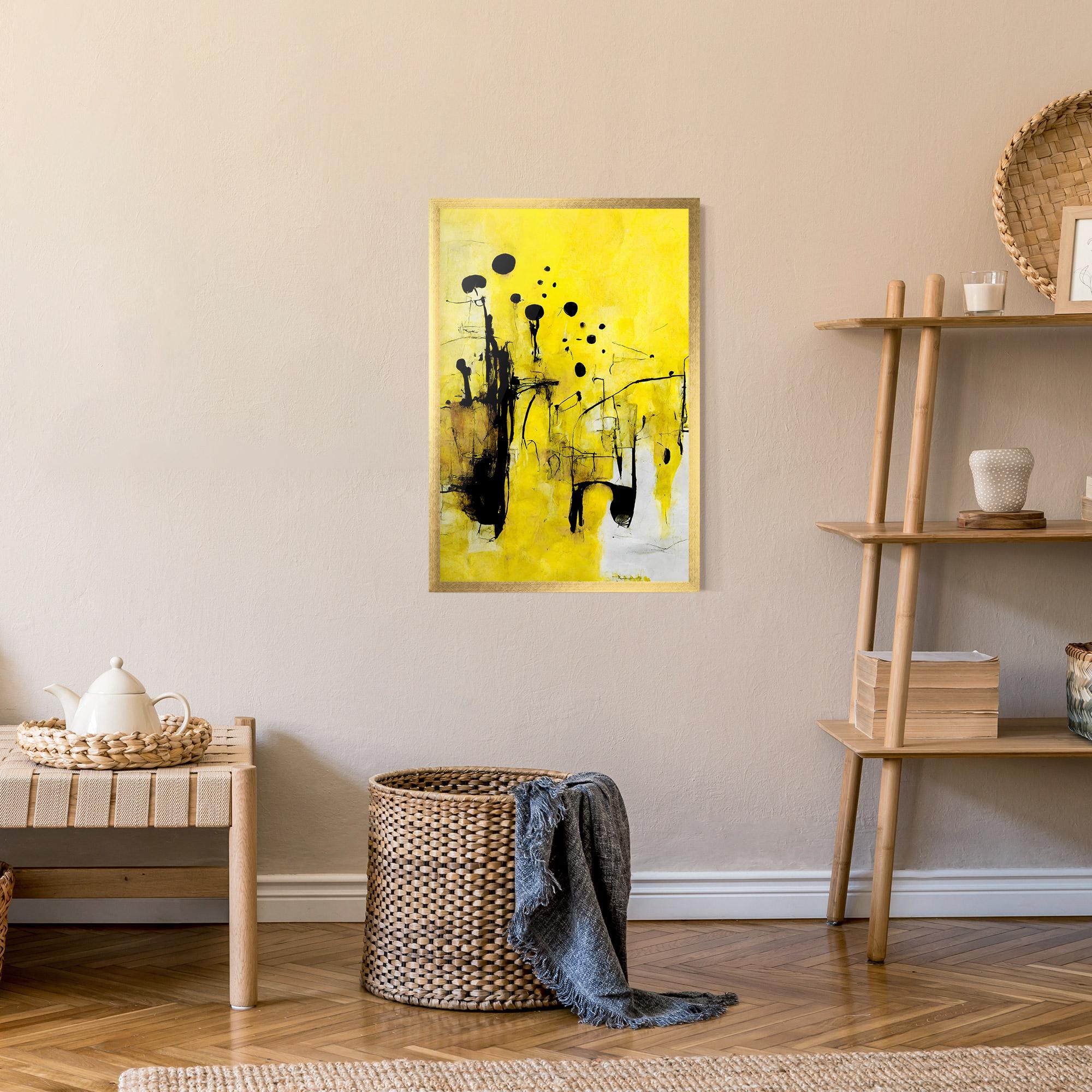 Poster Înrămat Abstract Black Yellow mockup 9