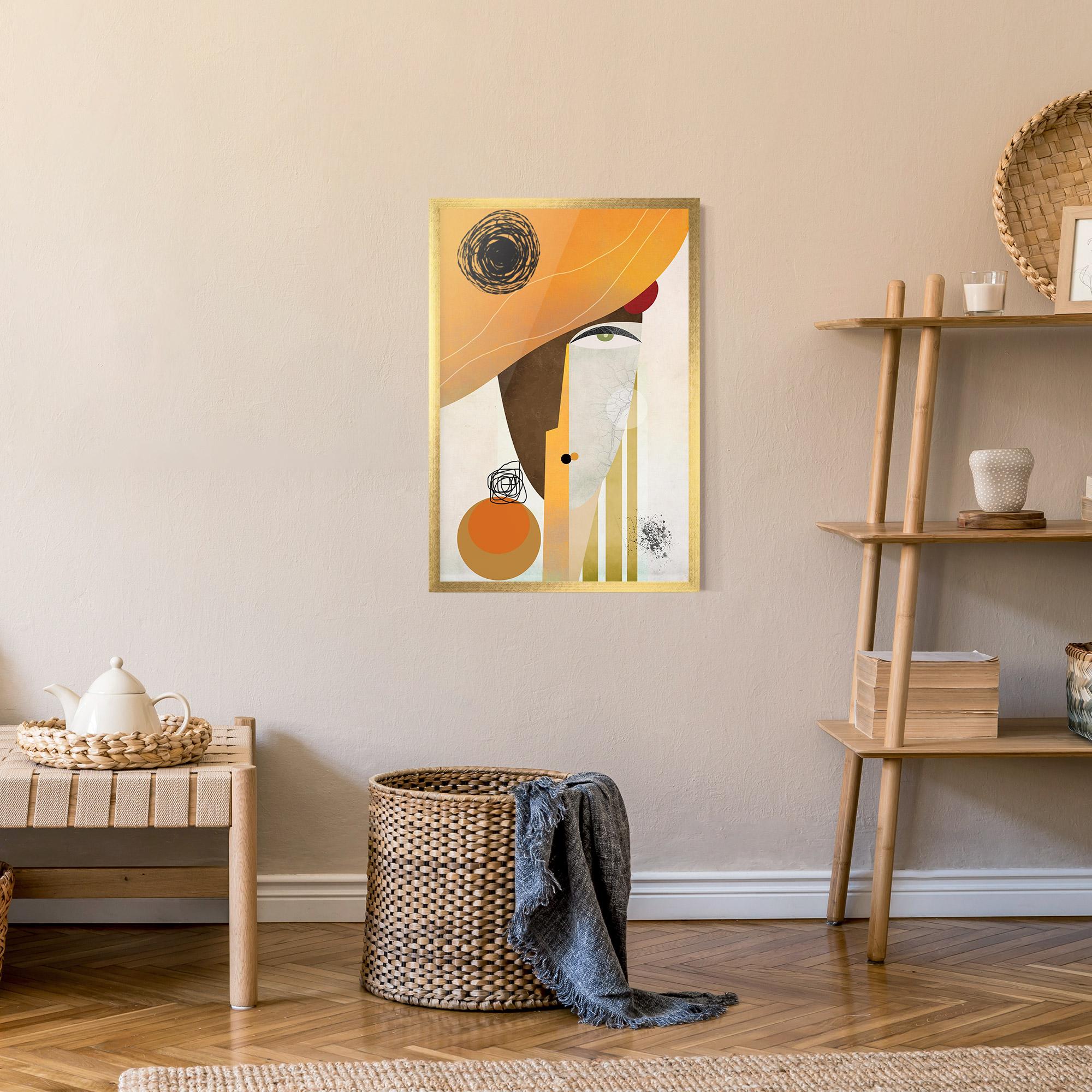 Poster Înrămat Abstract Orange Face mockup 9