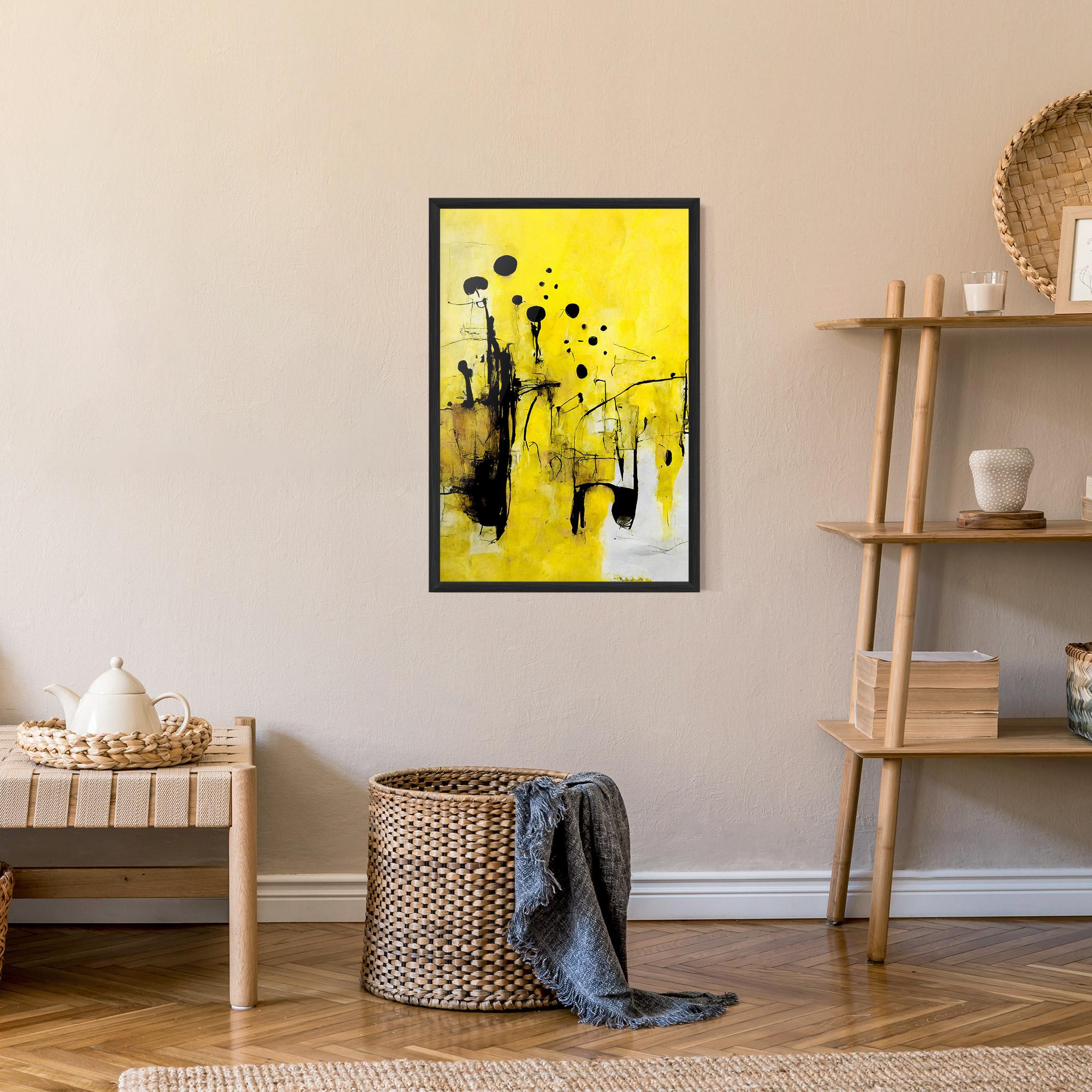 Poster Înrămat Abstract Black Yellow mockup 9