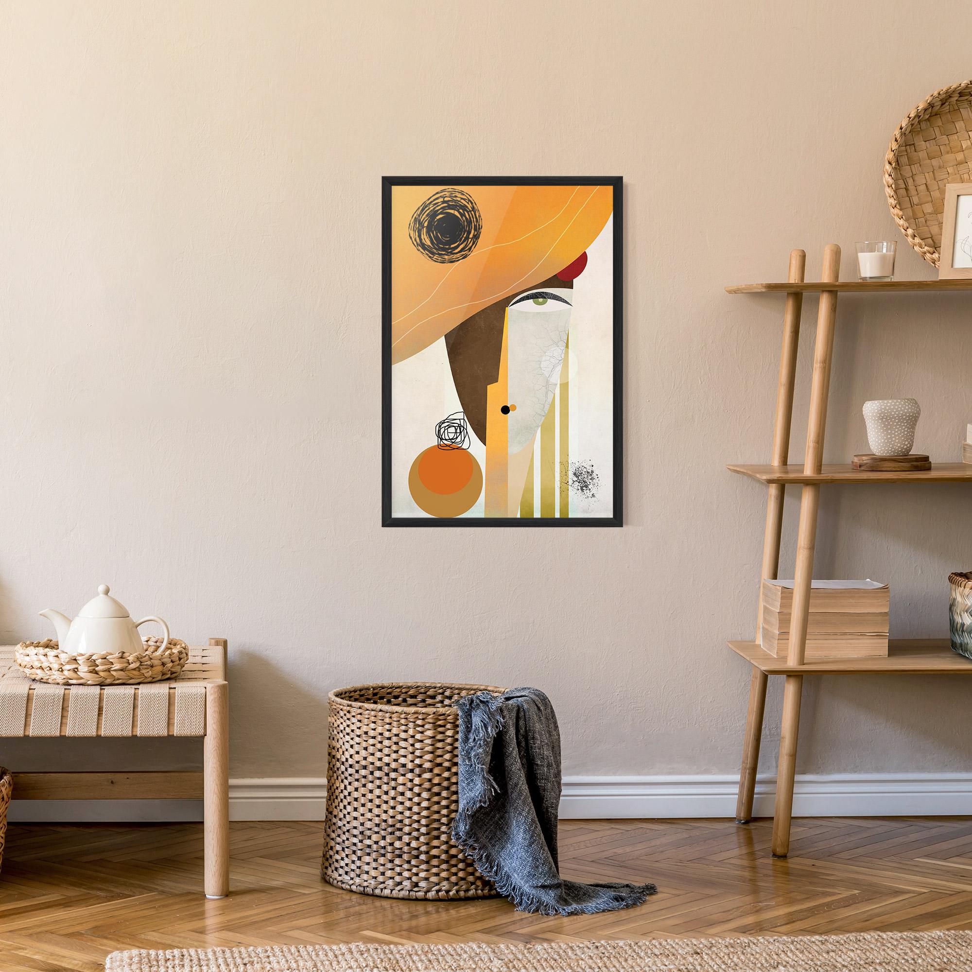 Poster Înrămat Abstract Orange Face mockup 9