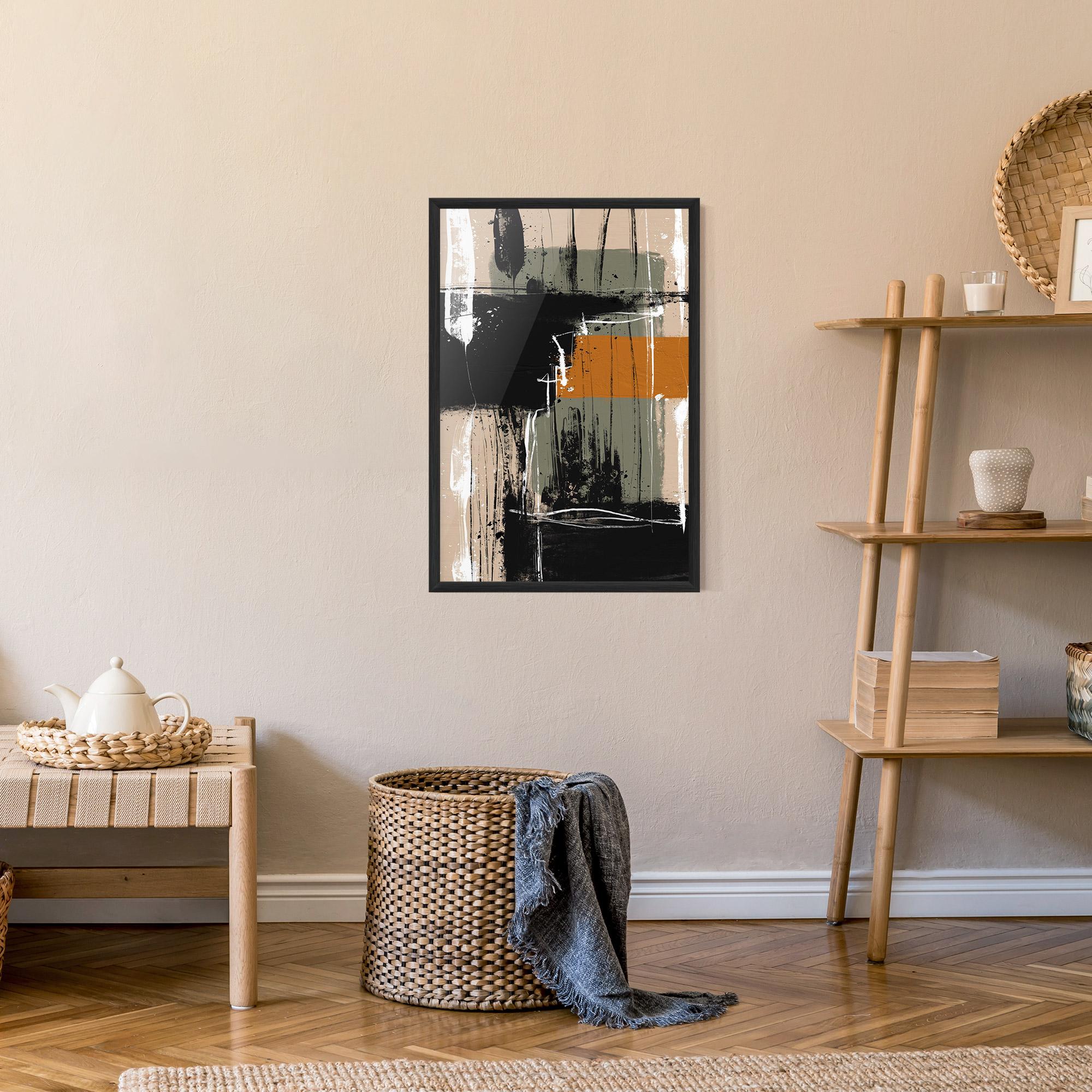 Poster Înrămat Modern Oil Painting With White mockup 9