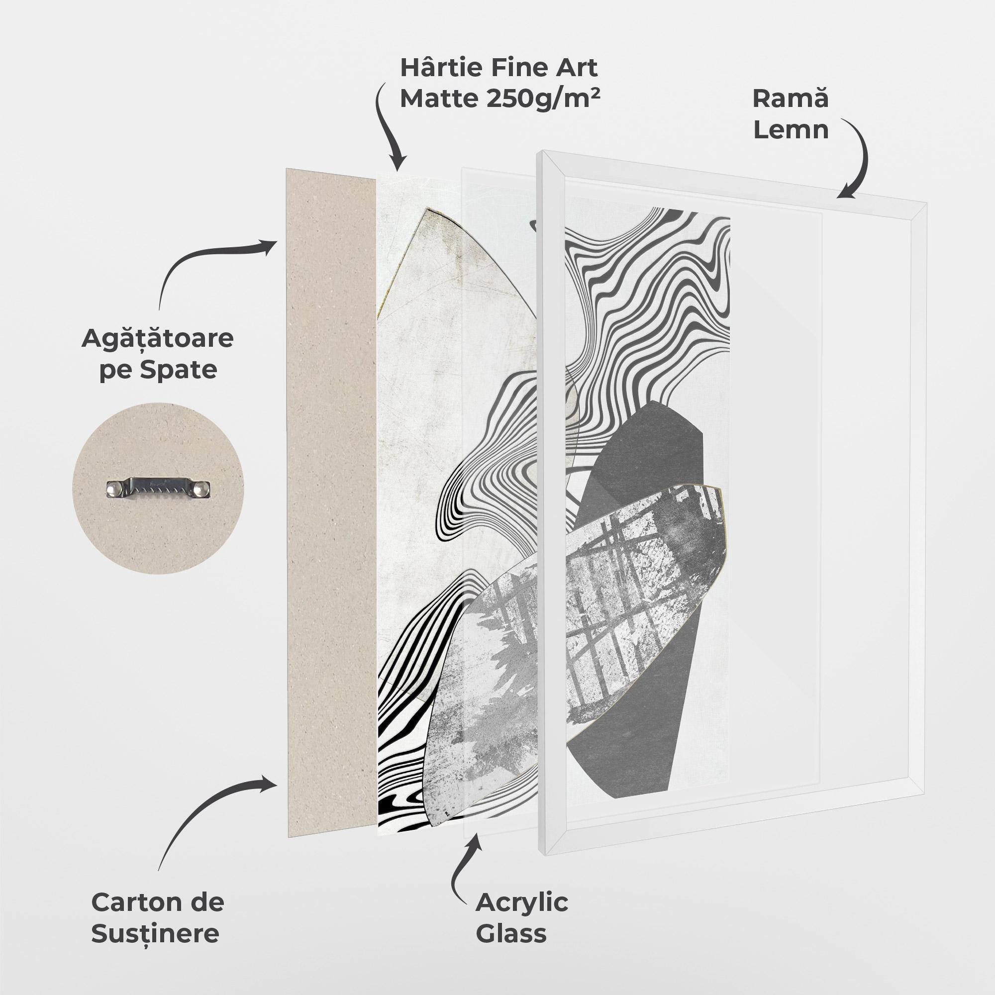 Poster Înrămat Abstract Black Lines mockup 1