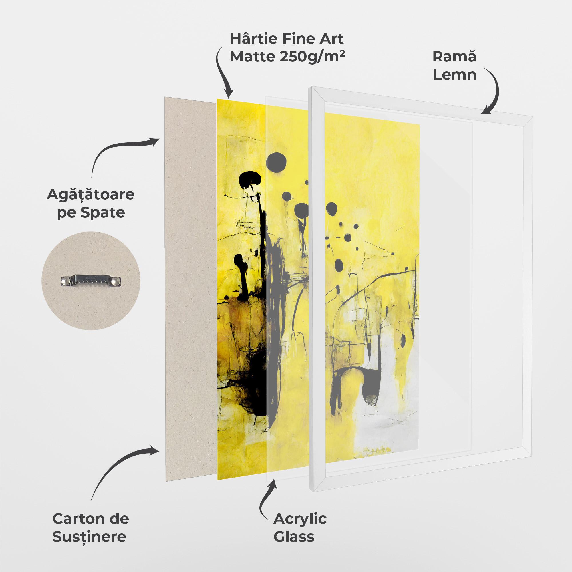 Poster Înrămat Abstract Black Yellow mockup 1