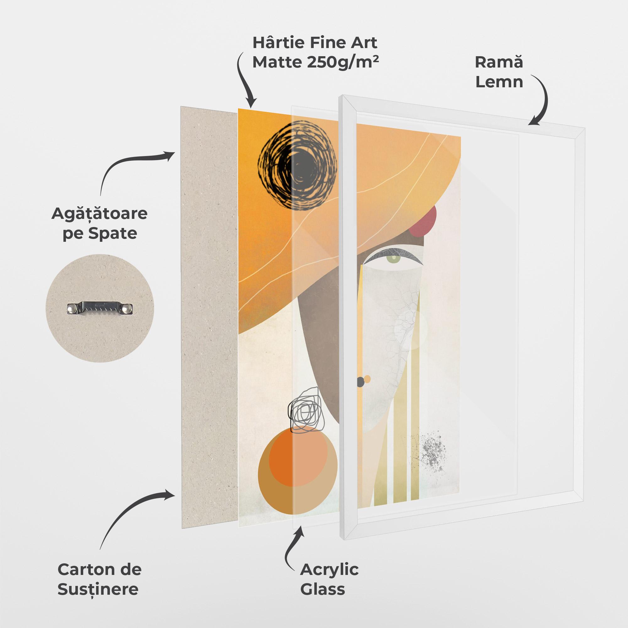 Poster Înrămat Abstract Orange Face mockup 1