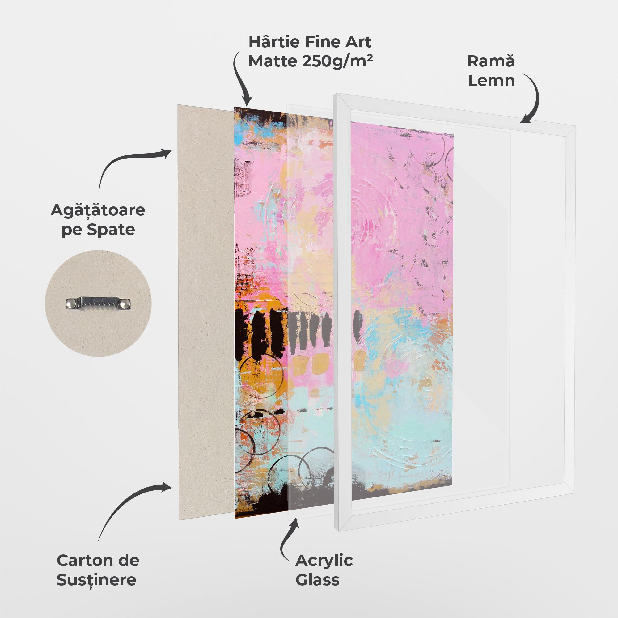 Poster Înrămat Abstract Pink Circle mockup 1