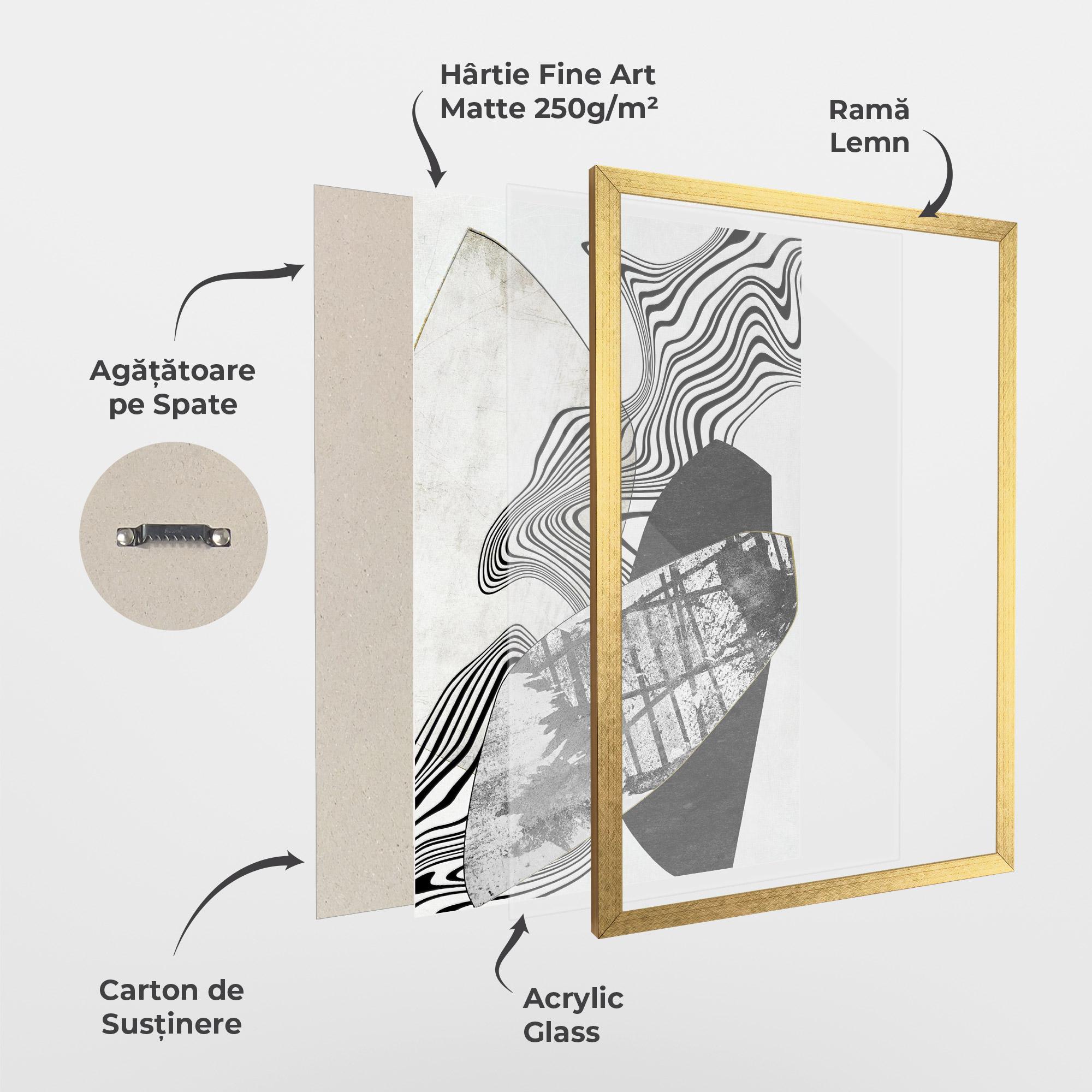 Poster Înrămat Abstract Black Lines mockup 1