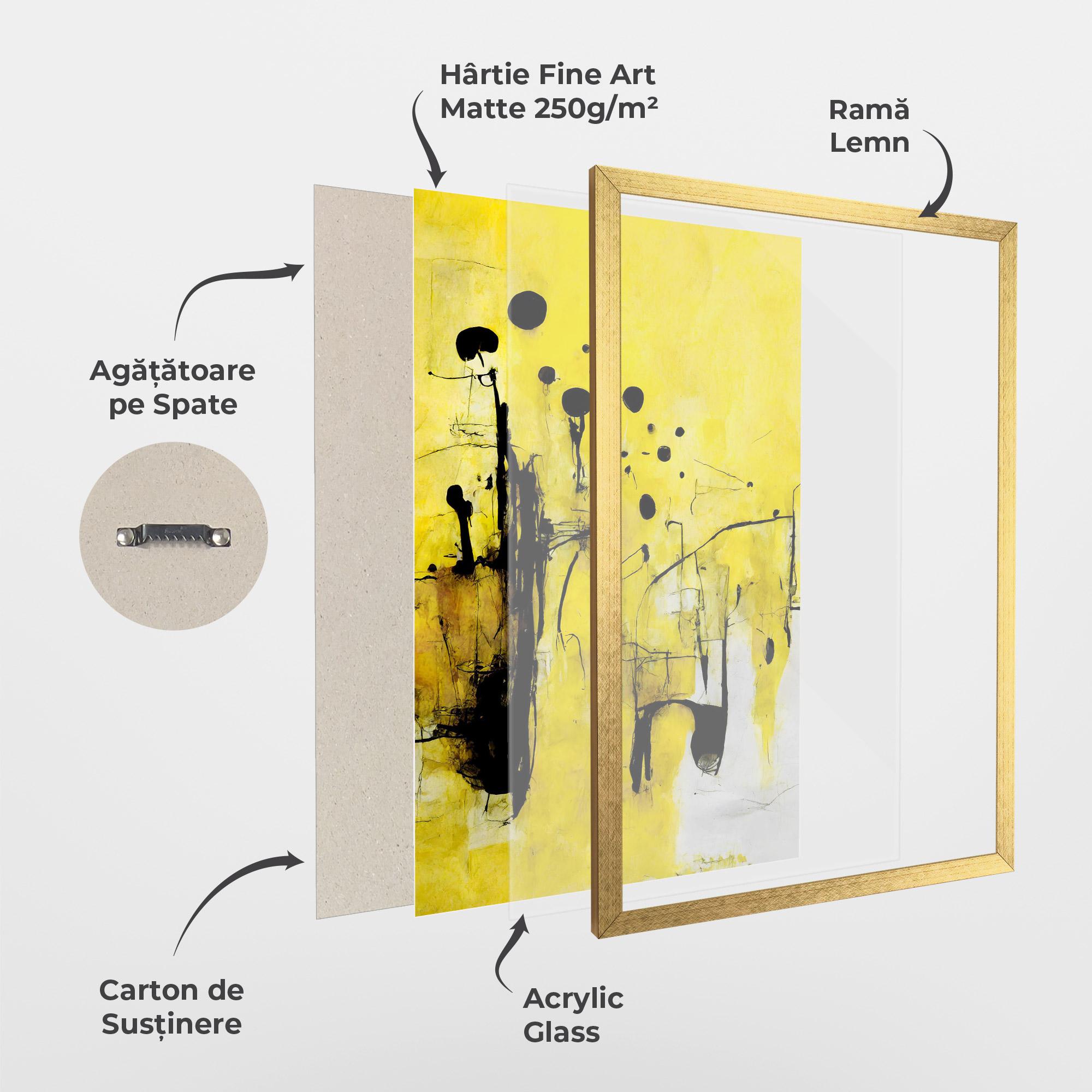 Poster Înrămat Abstract Black Yellow mockup 1