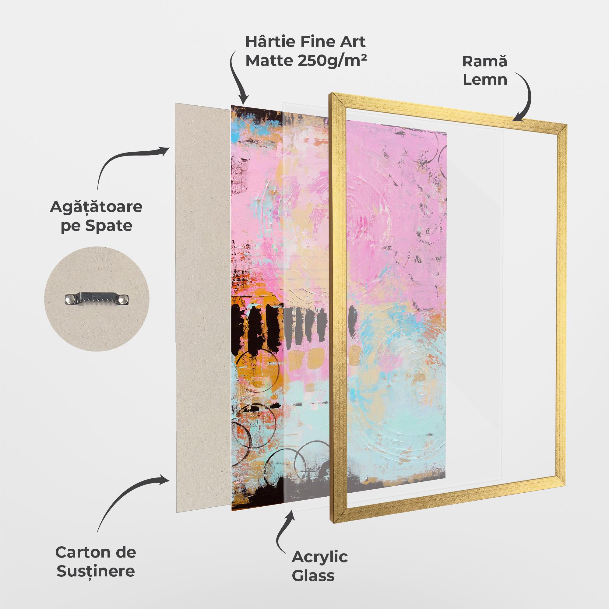 Poster Înrămat Abstract Pink Circle mockup 1