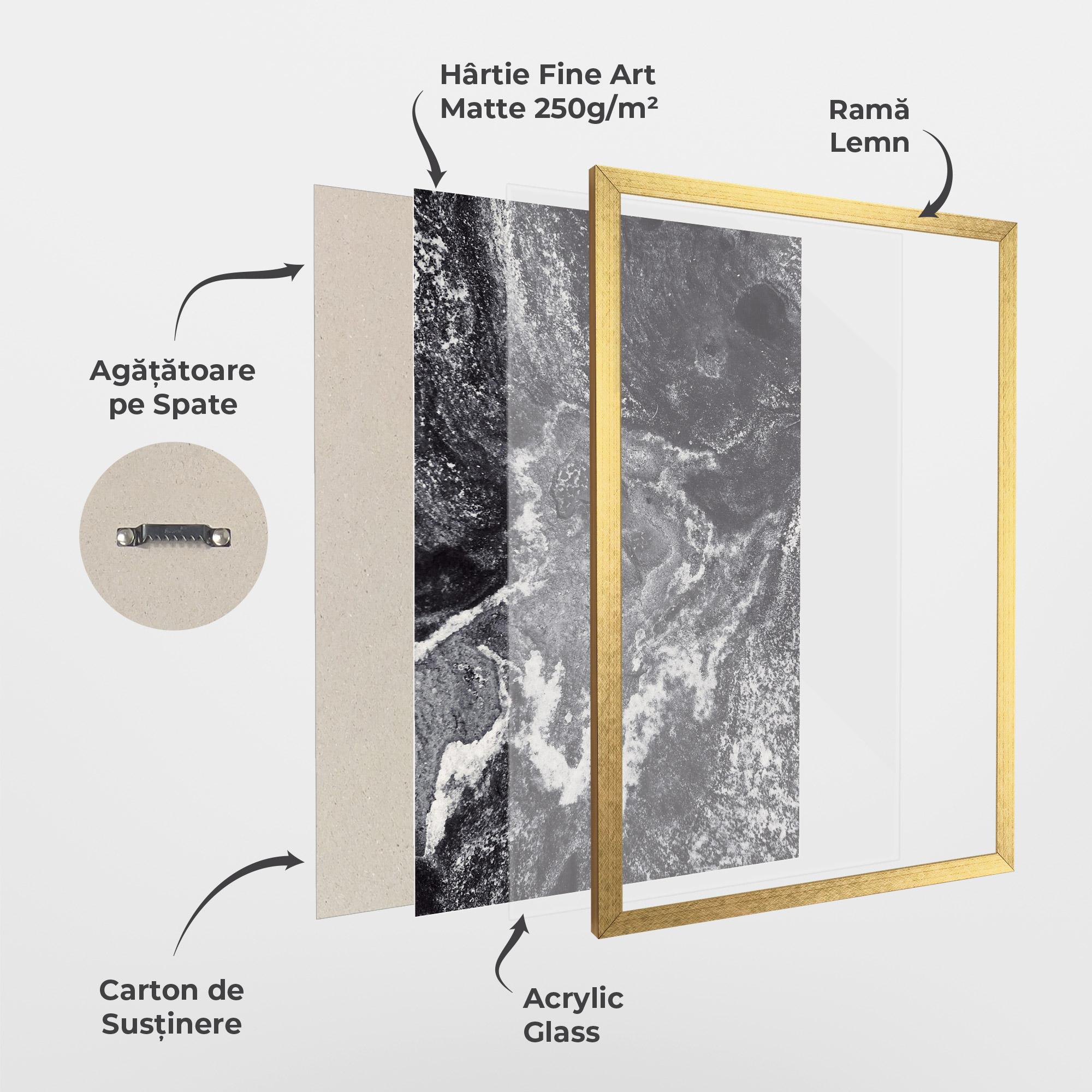 Poster Înrămat Black And White Abstract mockup 1