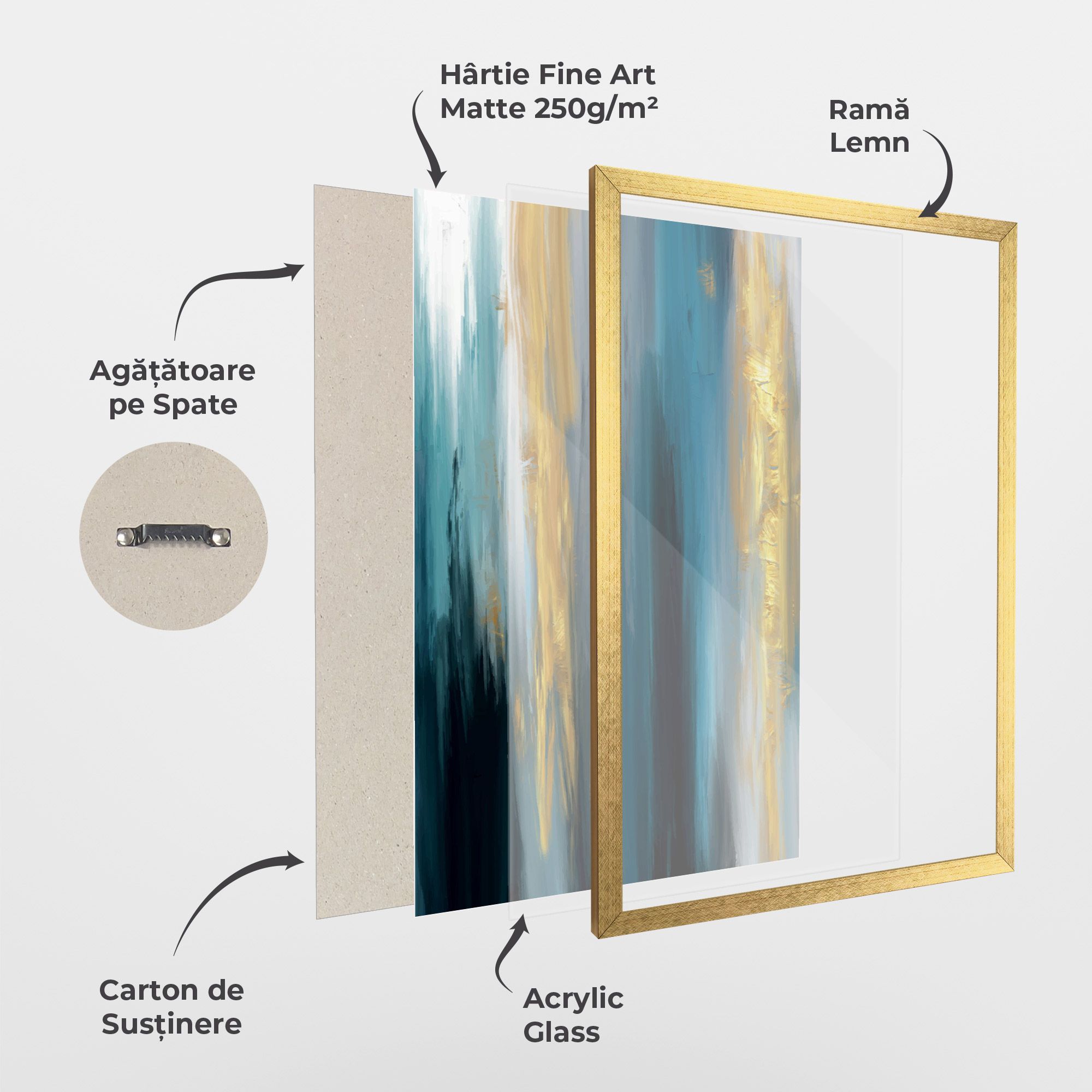 Golden Black Blue Art mockup 1