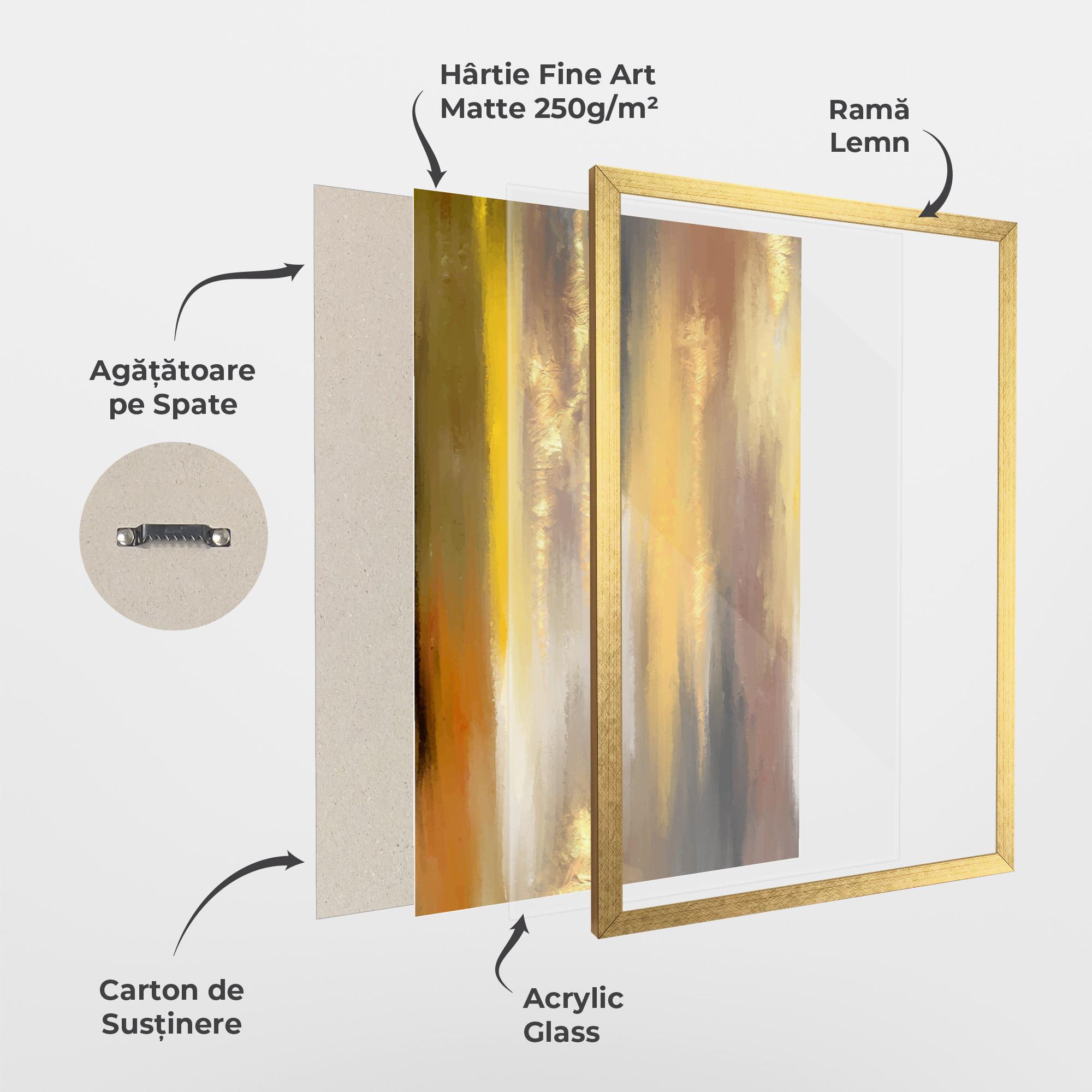 Poster Înrămat Golden Brown Art mockup 1