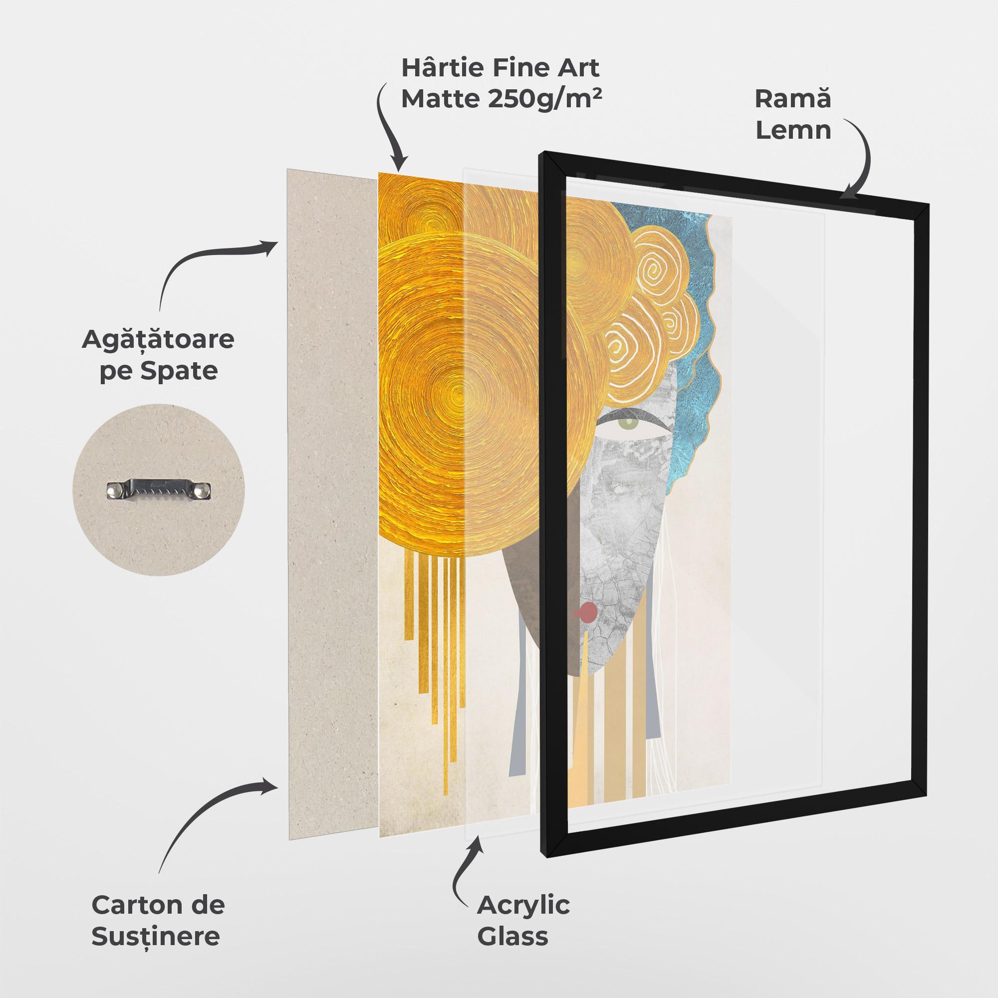 Poster Înrămat Abstract Grey Face 1 mockup 1