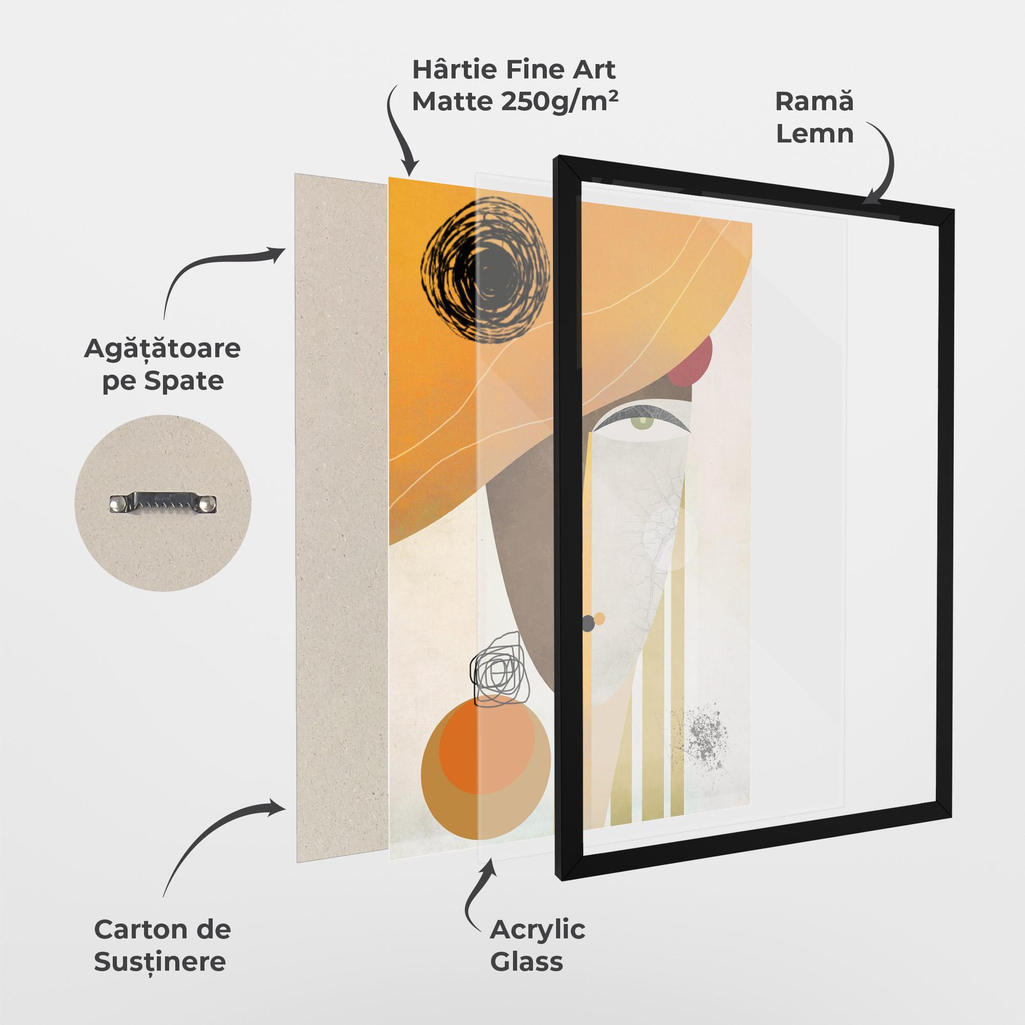 Poster Înrămat Abstract Orange Face mockup 1