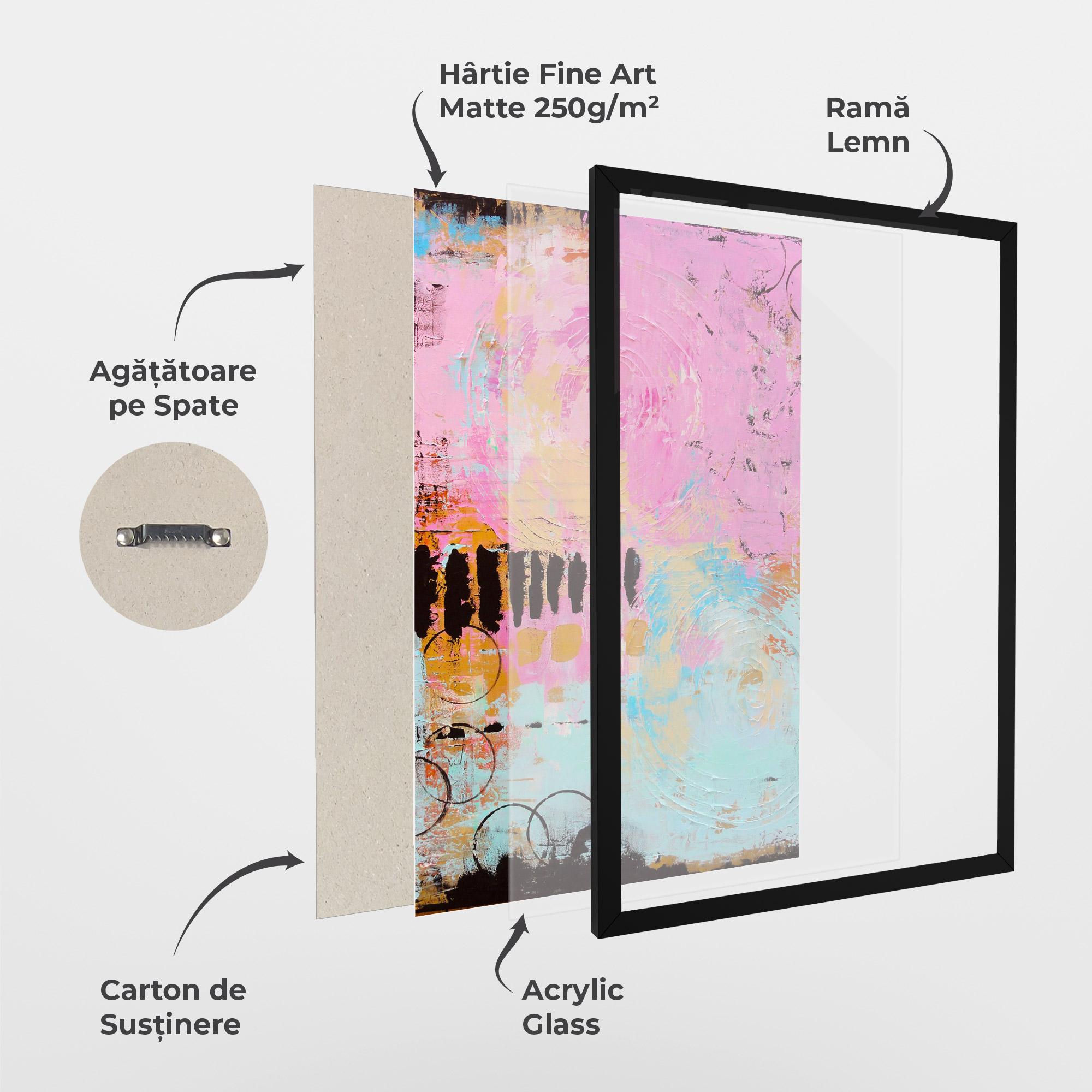 Poster Înrămat Abstract Pink Circle mockup 1