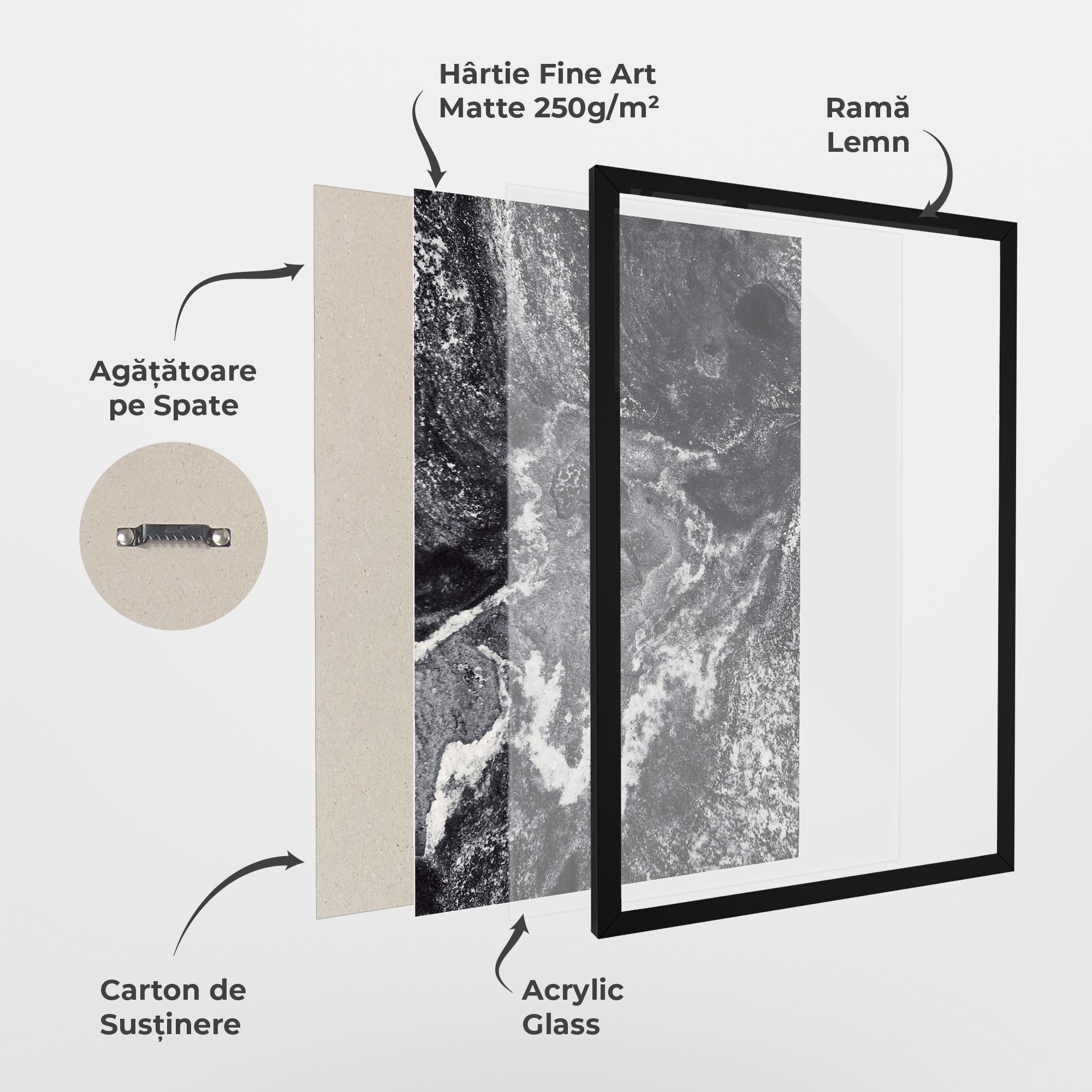 Poster Înrămat Black And White Abstract mockup 1