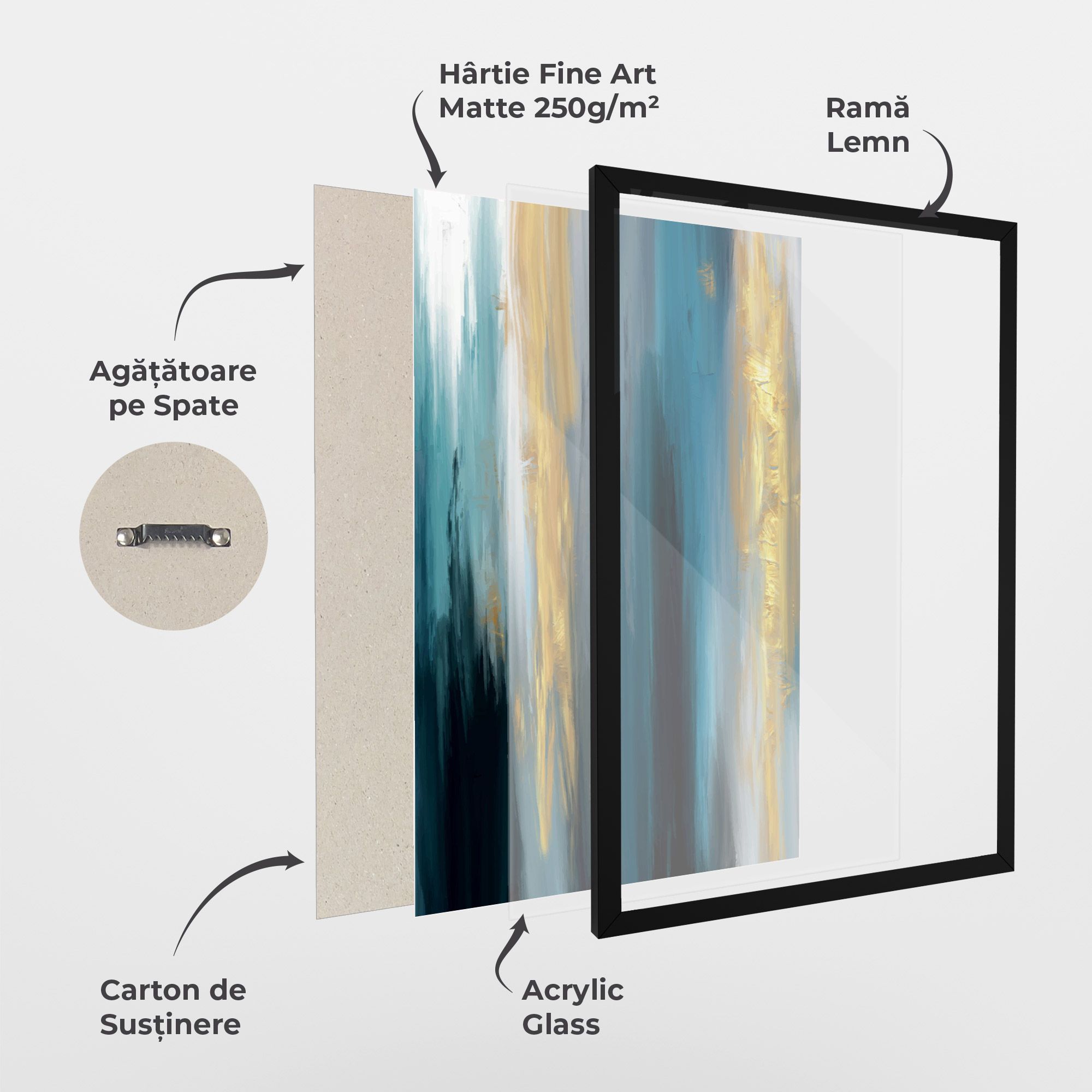 Golden Black Blue Art mockup 1