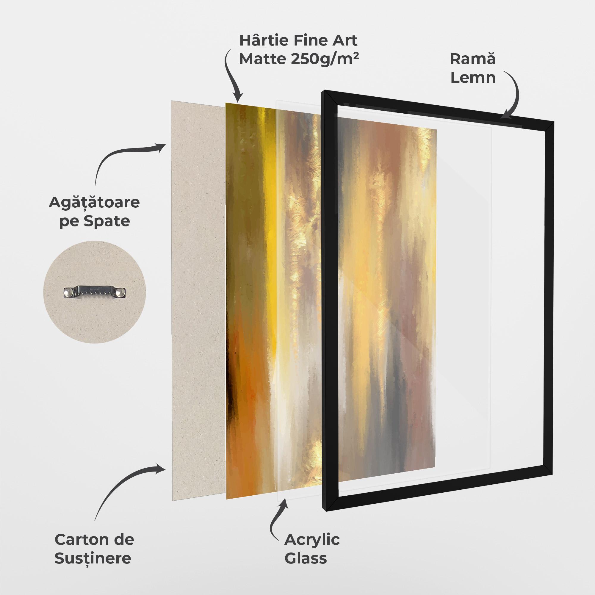 Poster Înrămat Golden Brown Art mockup 1