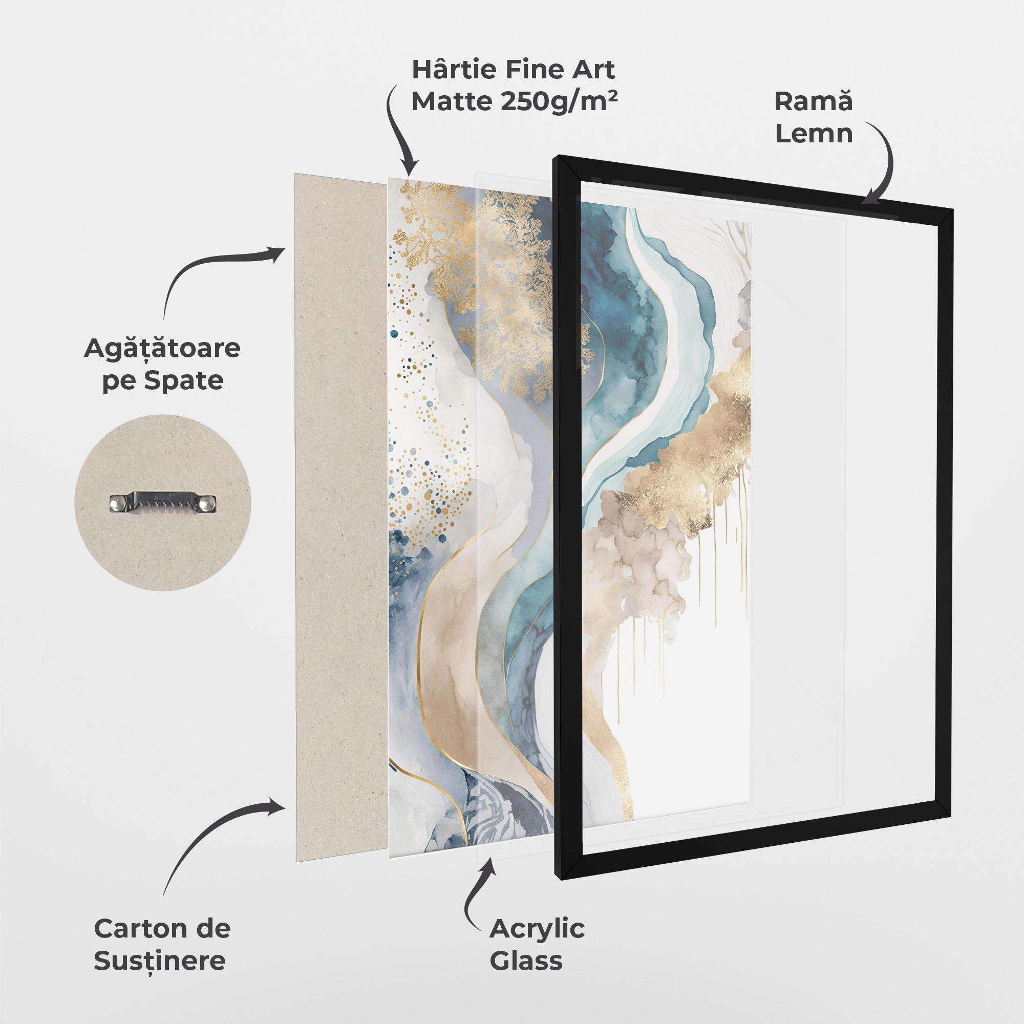 Poster Înrămat Light Blue Waves mockup 1