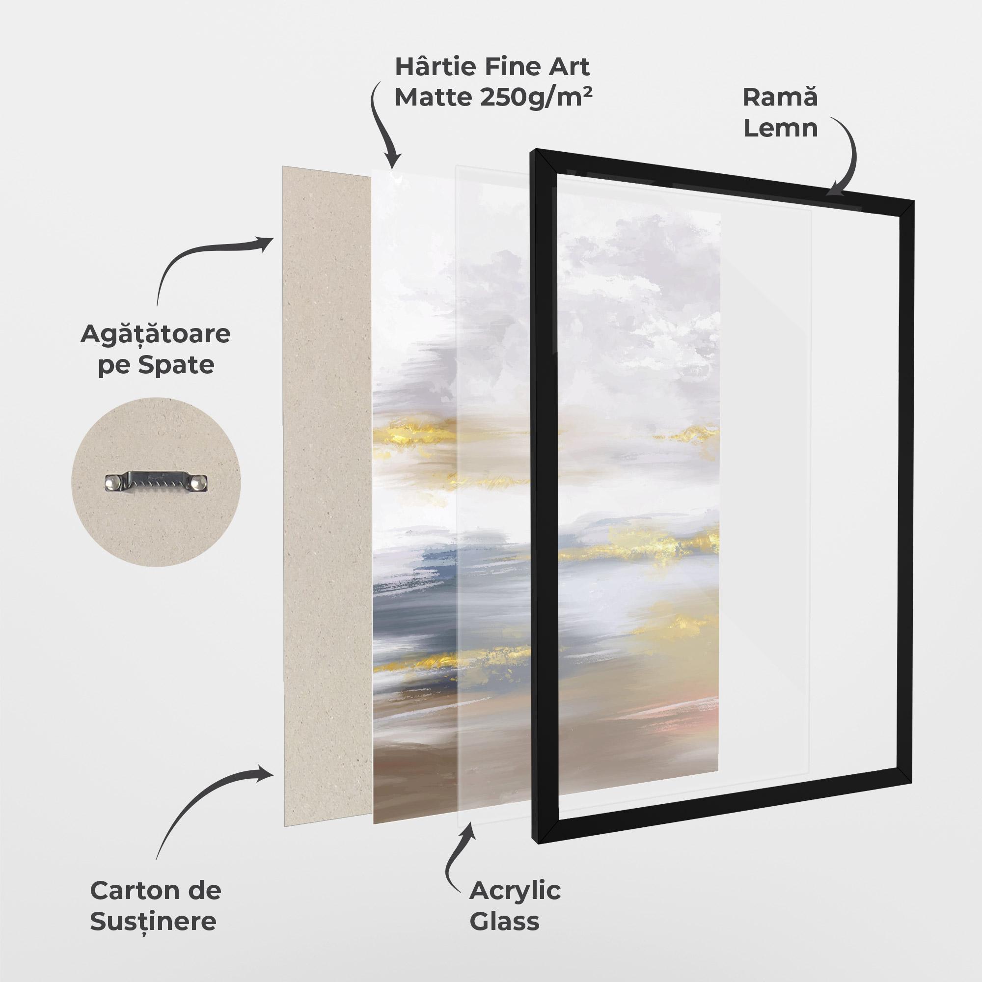 Poster Înrămat Messy Gold Art mockup 1