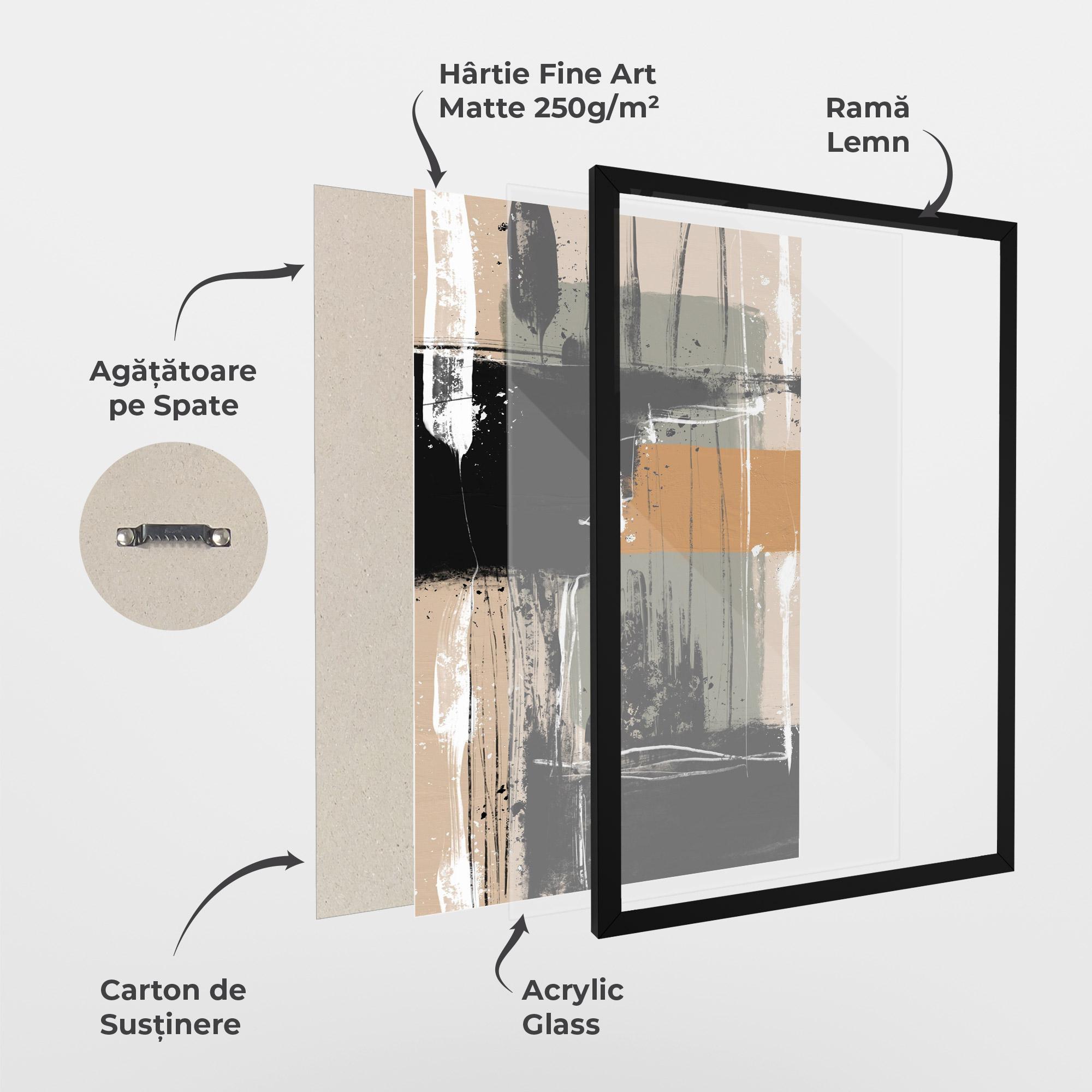 Poster Înrămat Modern Oil Painting With White mockup 1