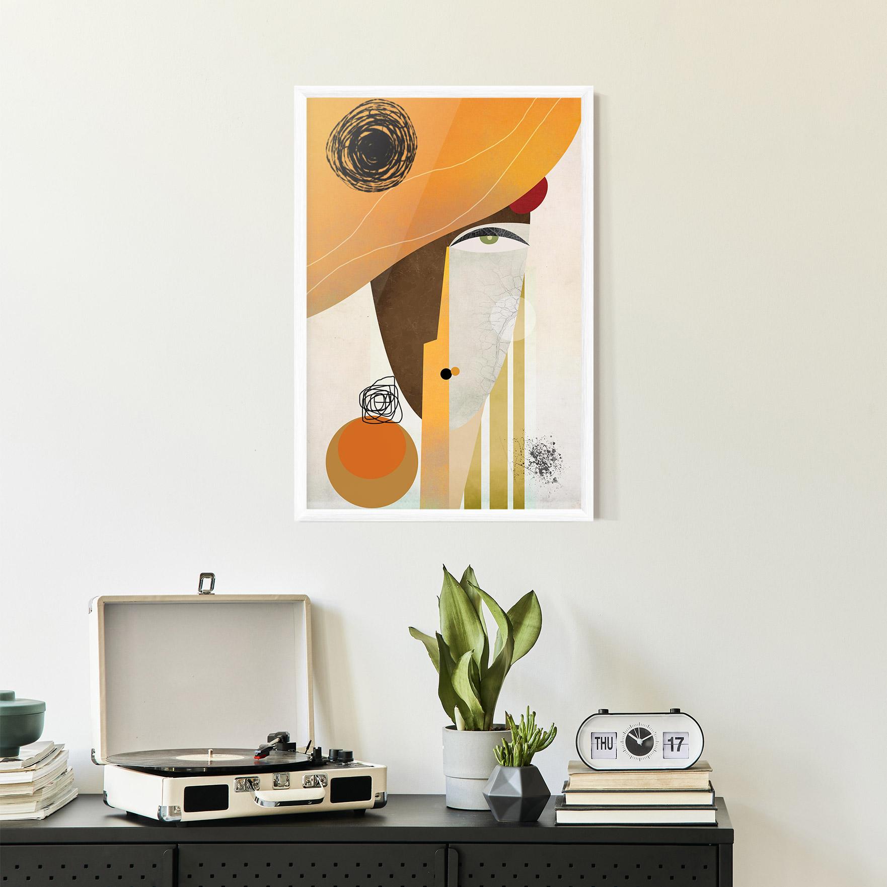 Poster Înrămat Abstract Orange Face mockup 2