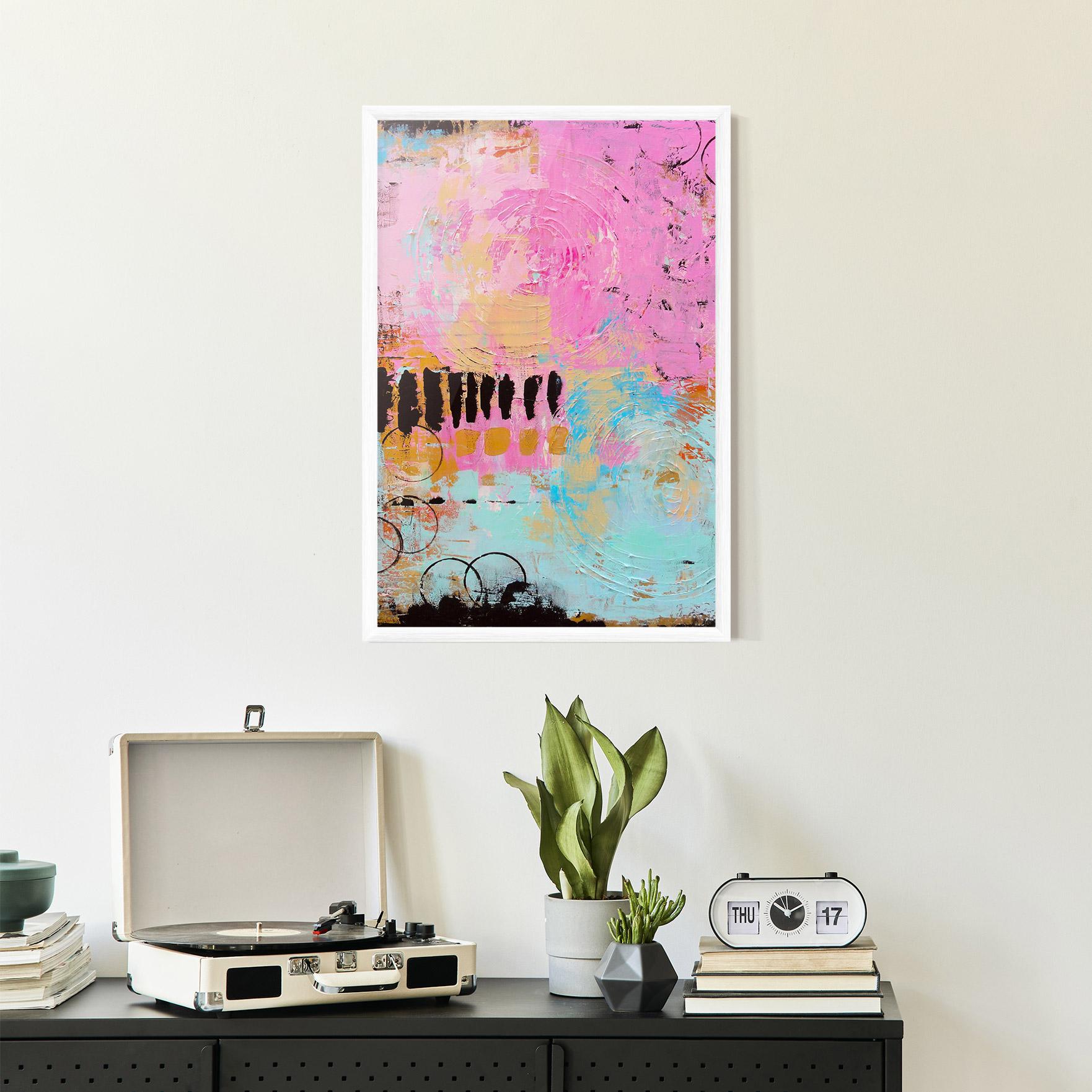 Poster Înrămat Abstract Pink Circle mockup 2