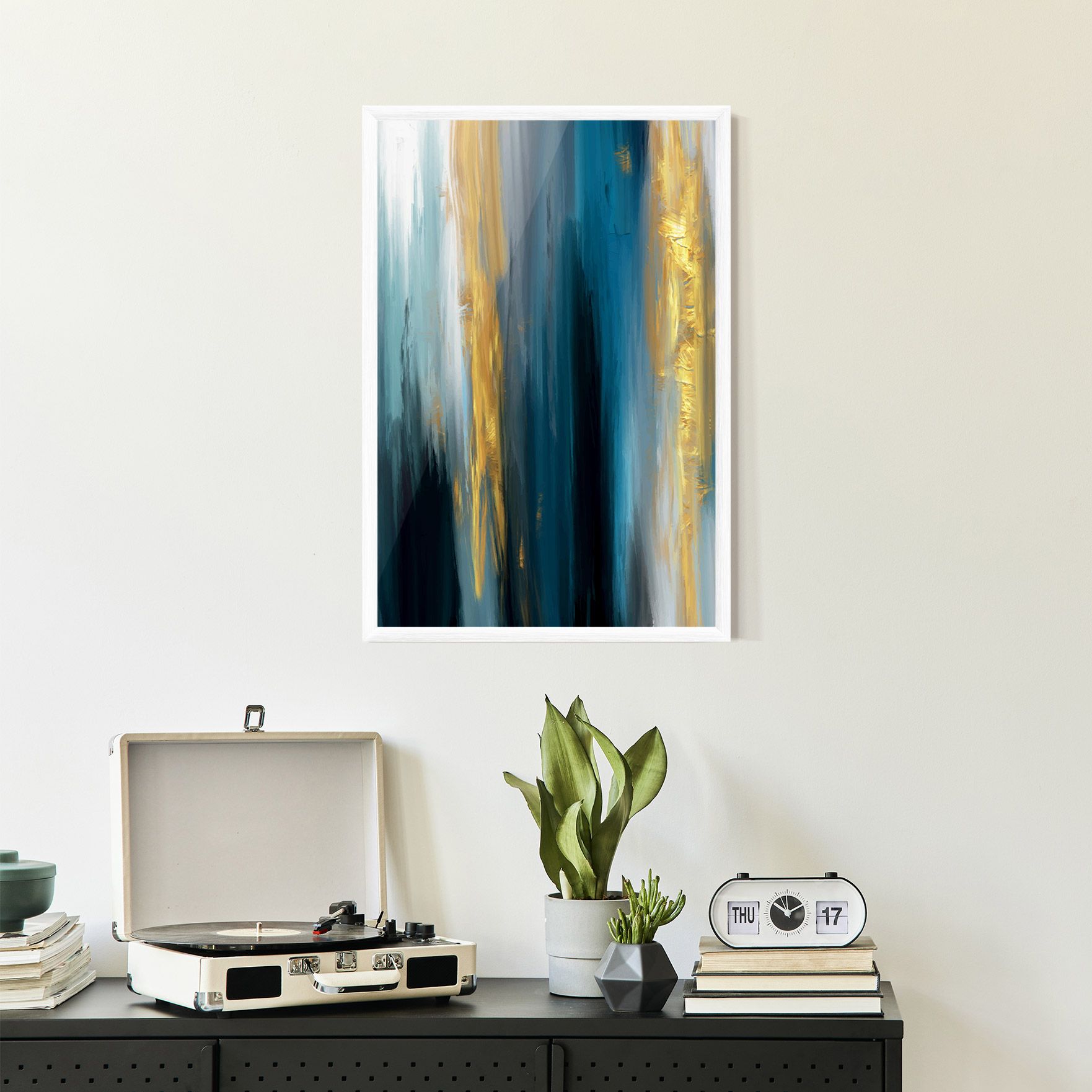 Golden Black Blue Art mockup 2