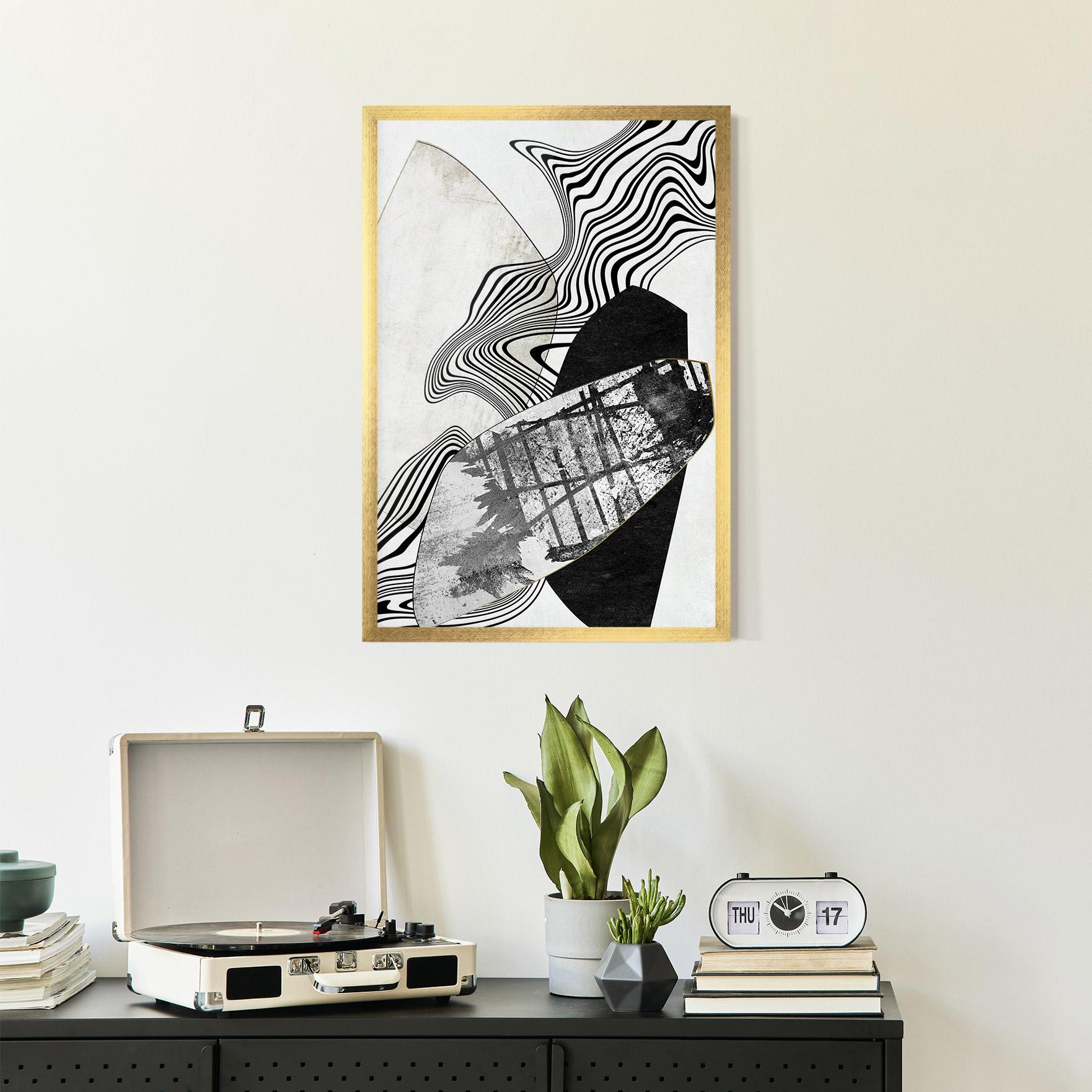 Poster Înrămat Abstract Black Lines mockup 2
