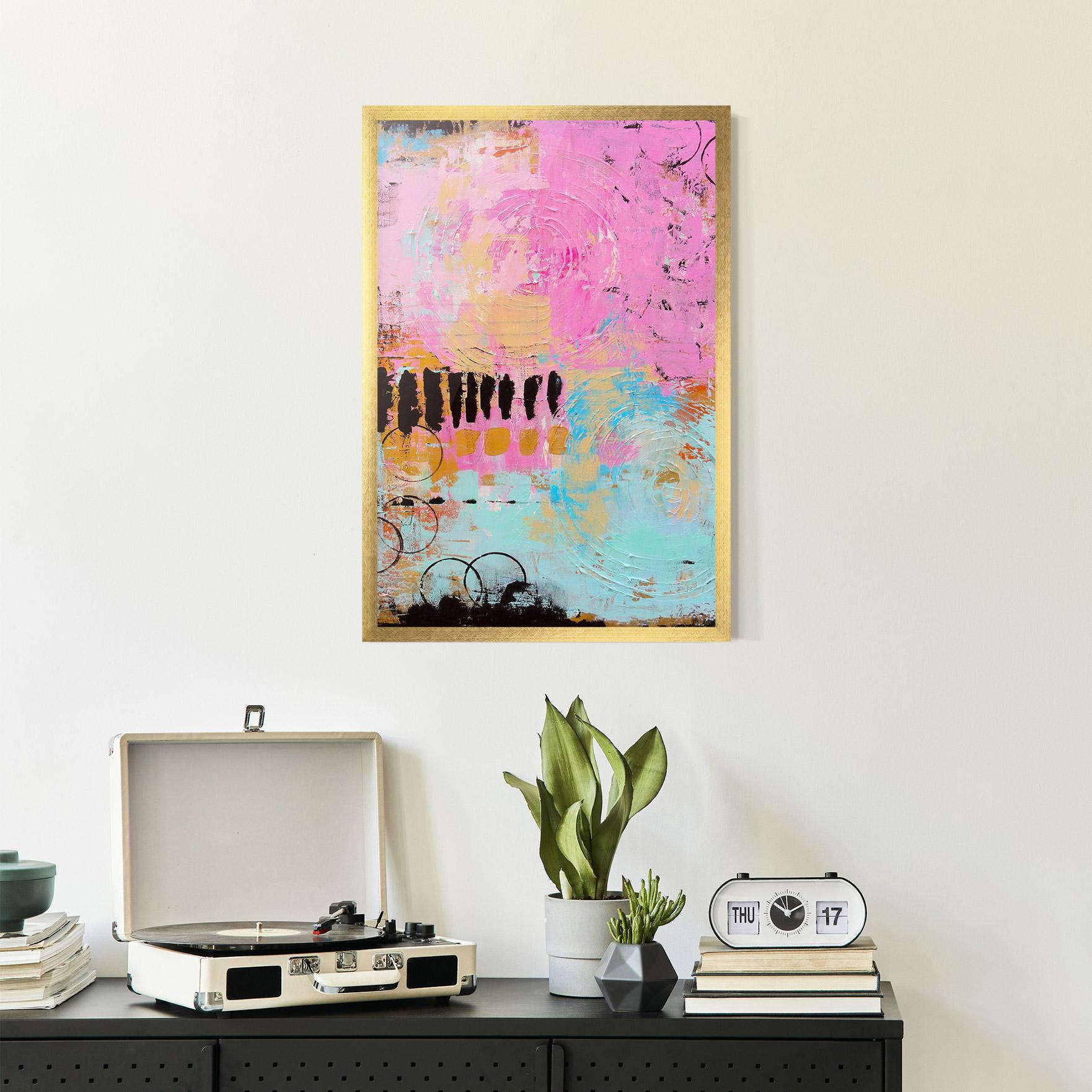 Poster Înrămat Abstract Pink Circle mockup 2