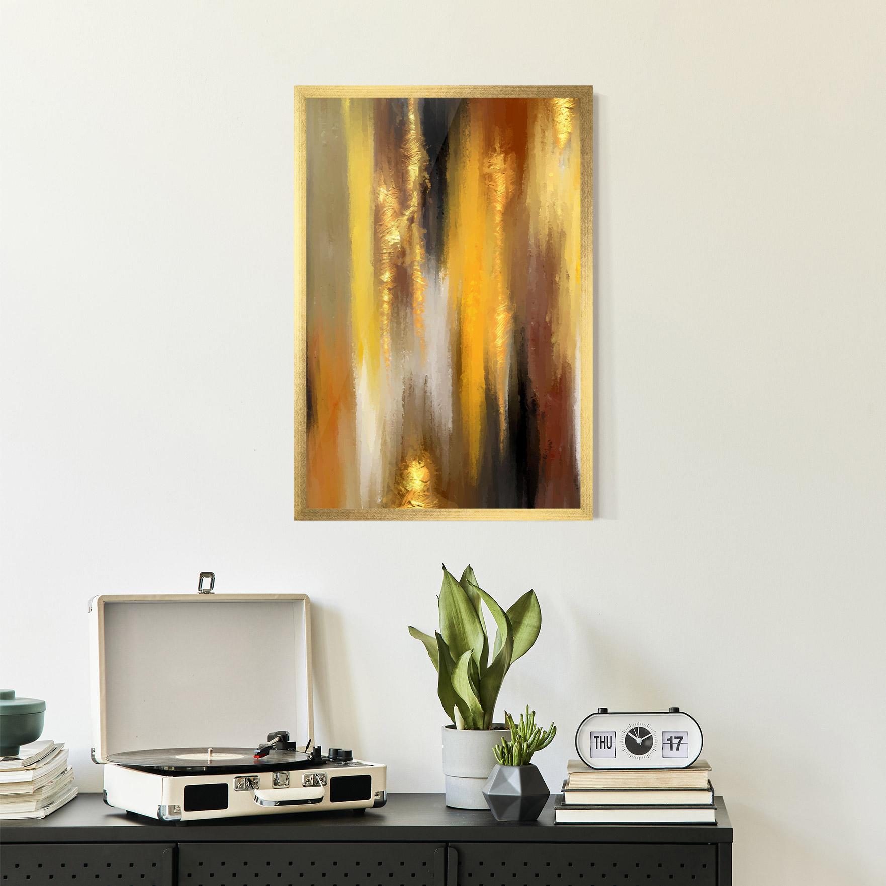 Poster Înrămat Golden Brown Art mockup 2