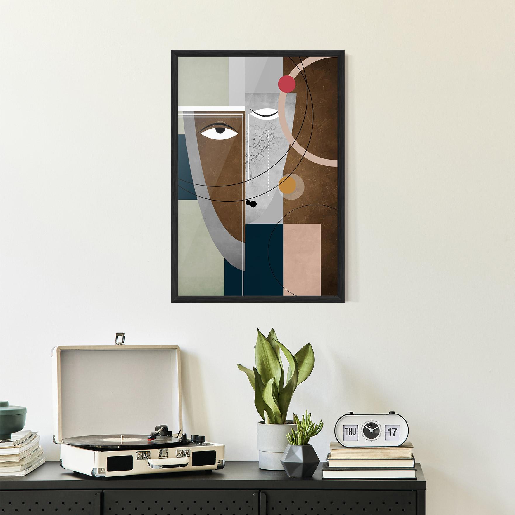 Poster Înrămat Abstract Brown Face mockup 2