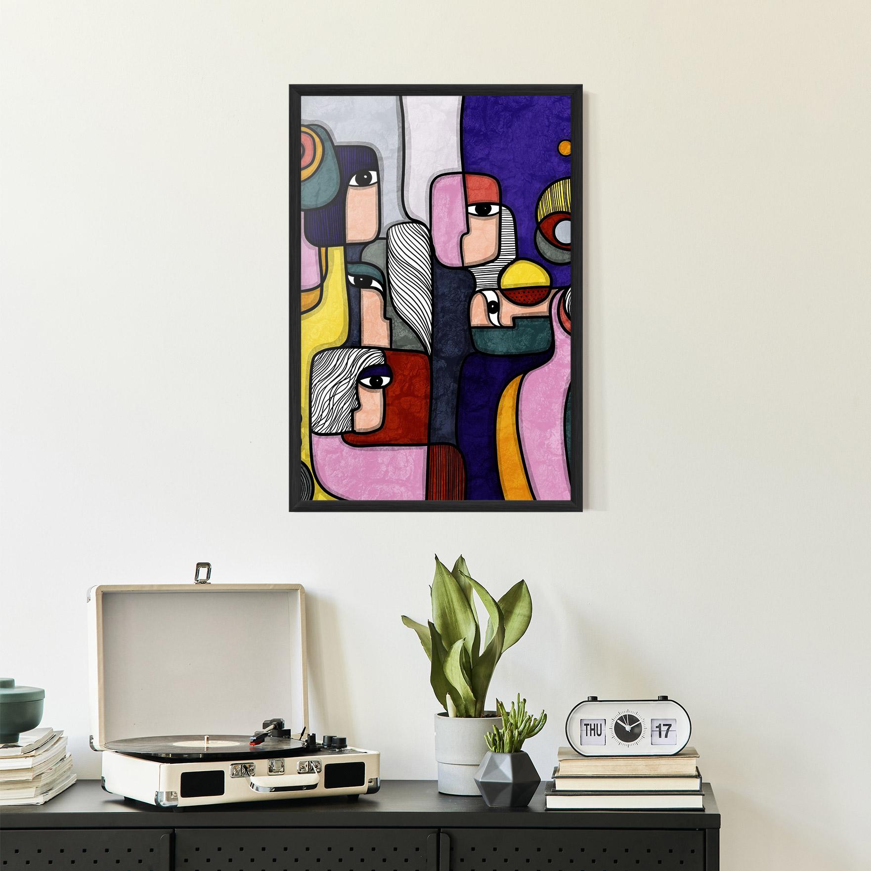 Poster Înrămat Abstract Looking Eyes mockup 2