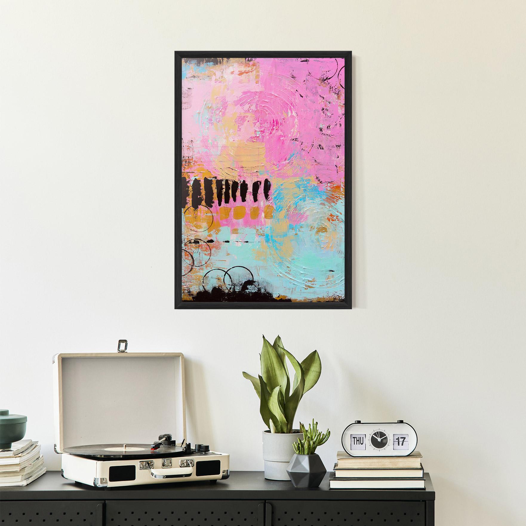 Poster Înrămat Abstract Pink Circle mockup 2