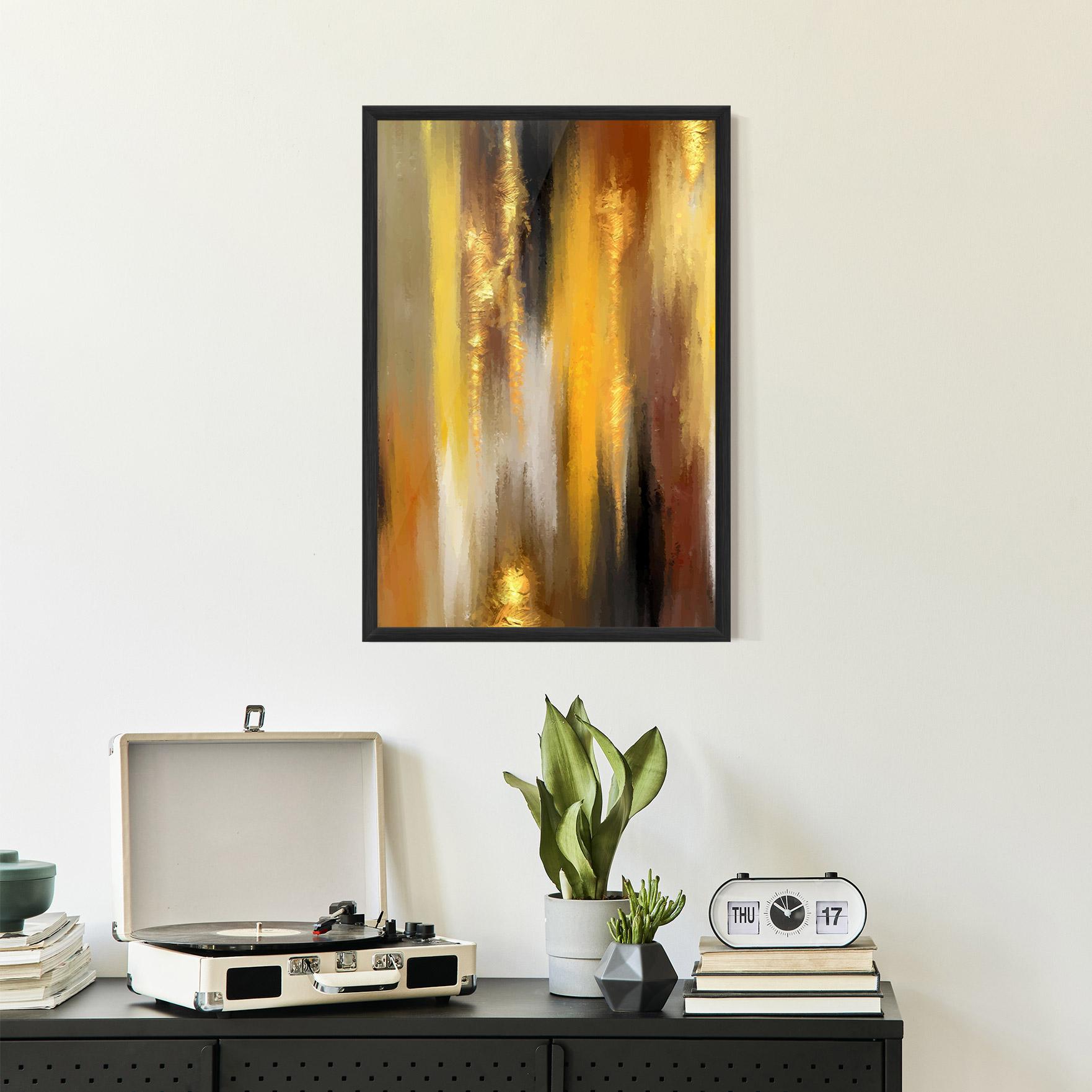 Poster Înrămat Golden Brown Art mockup 2