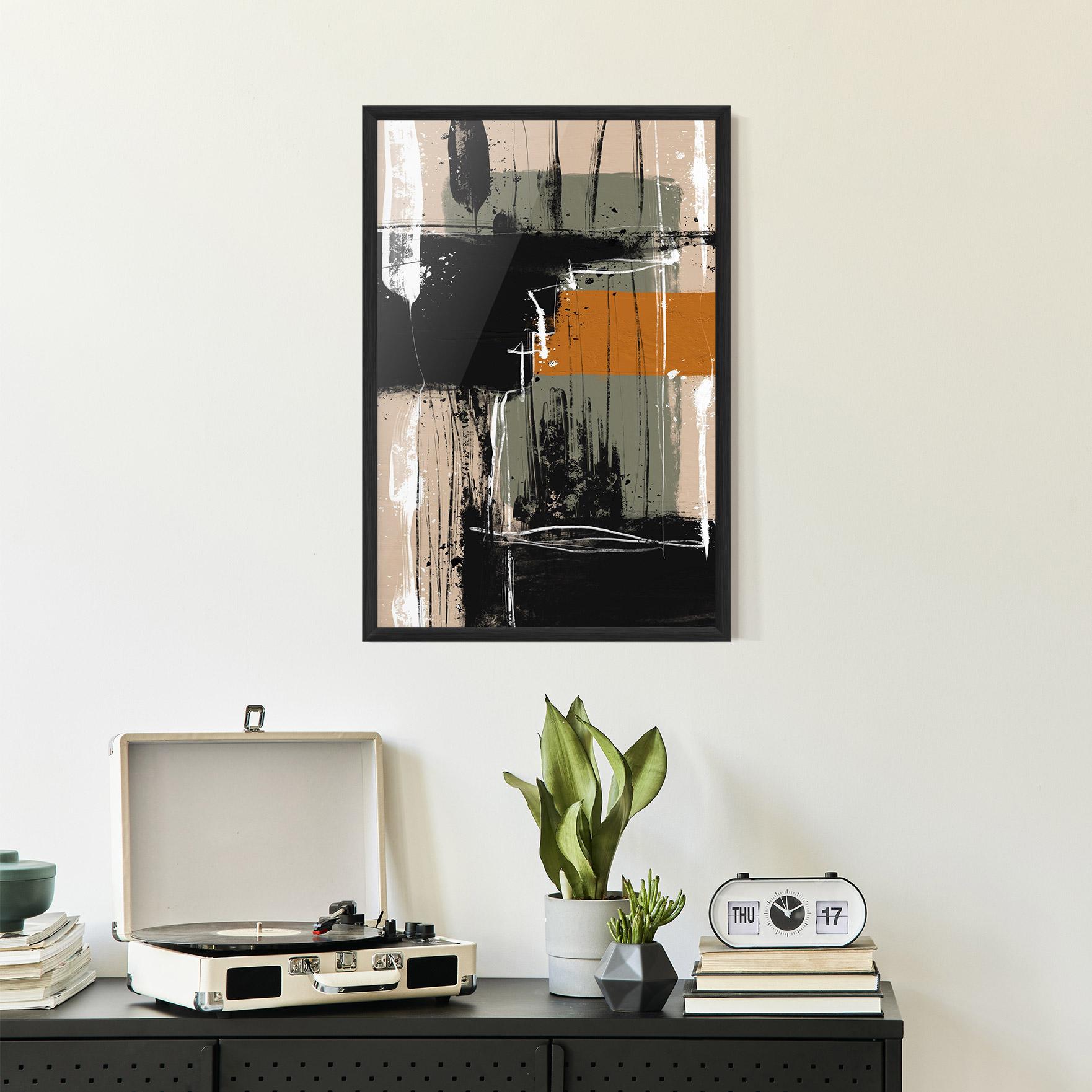 Poster Înrămat Modern Oil Painting With White mockup 2