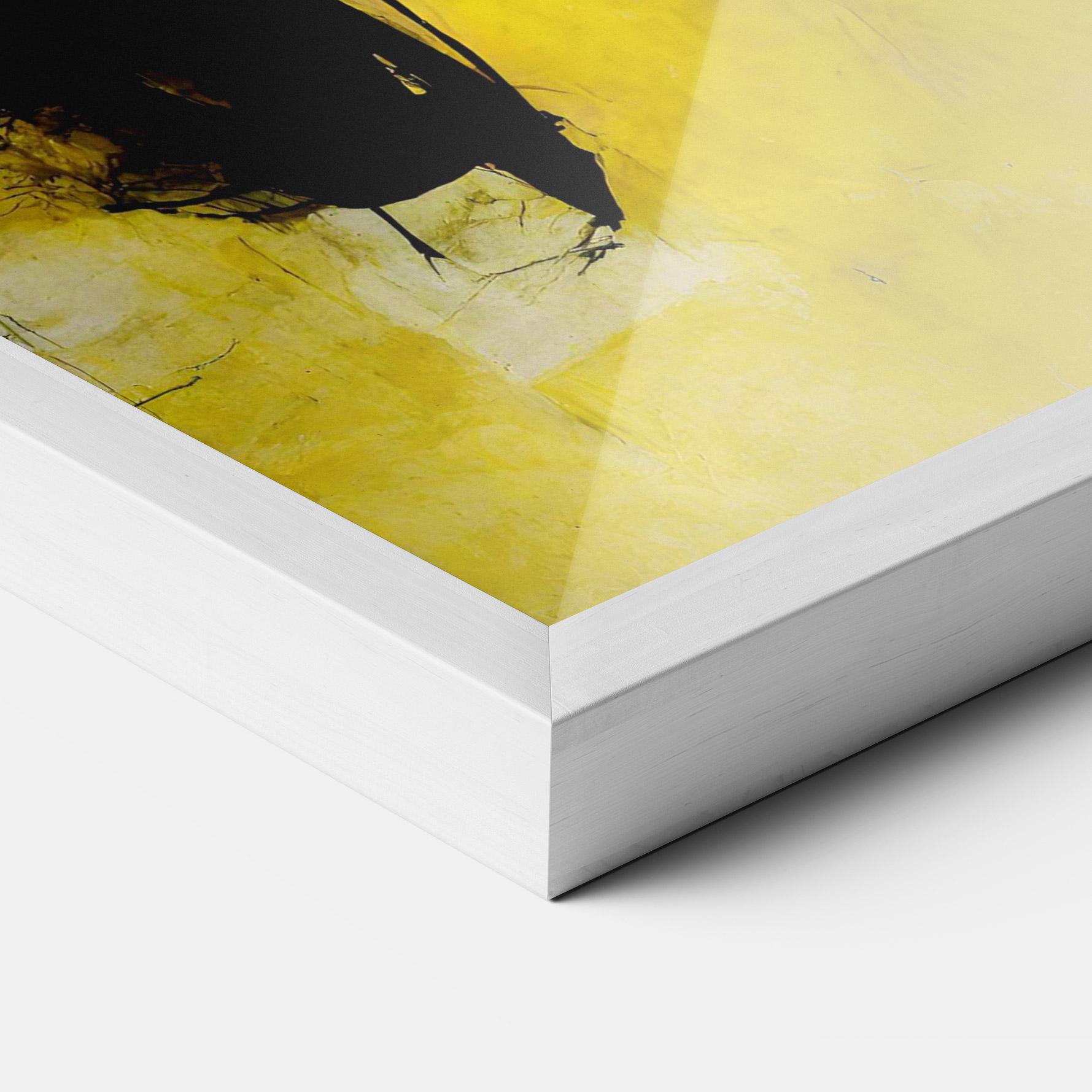 Poster Înrămat Abstract Black Yellow mockup 3