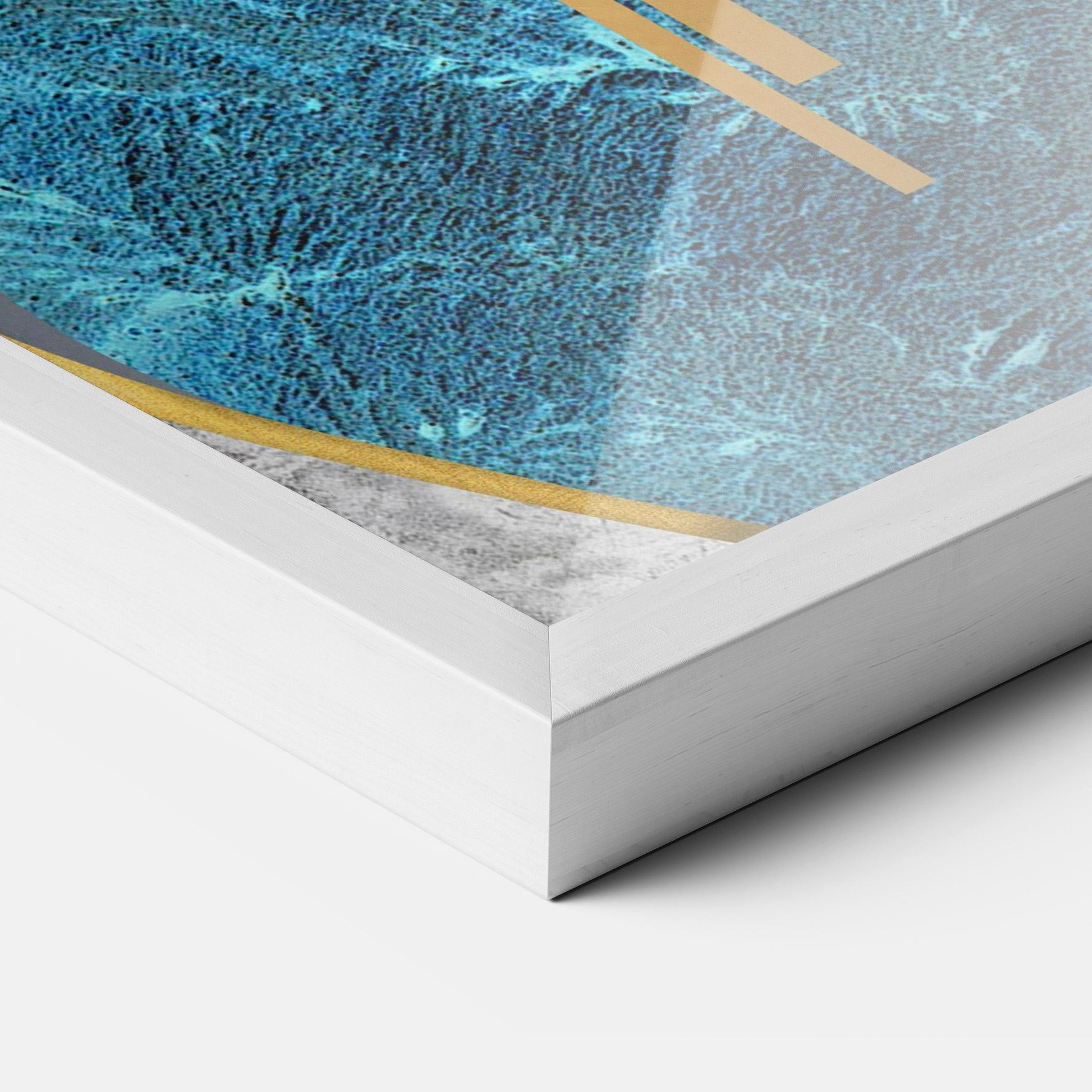 Poster Înrămat Abstract Blue Face mockup 3