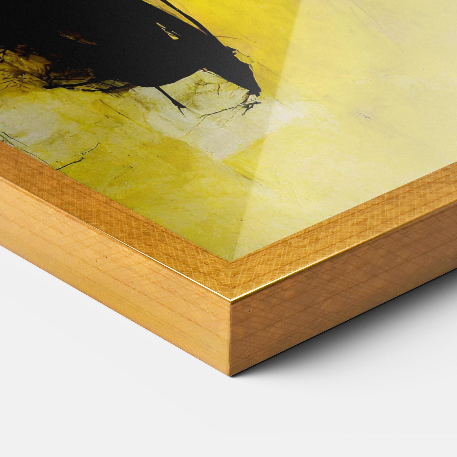 Poster Înrămat Abstract Black Yellow mockup 3