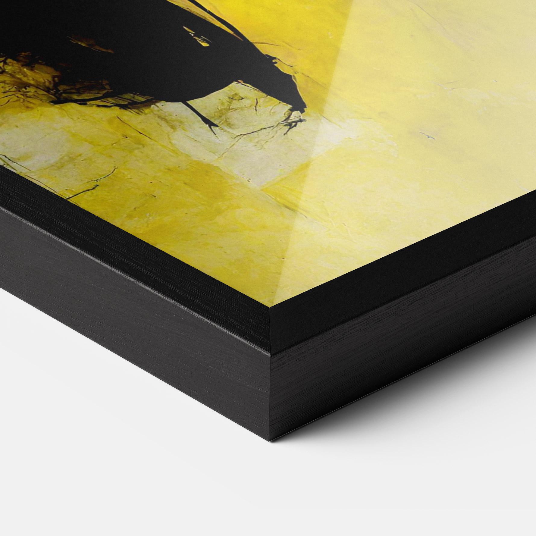 Poster Înrămat Abstract Black Yellow mockup 3