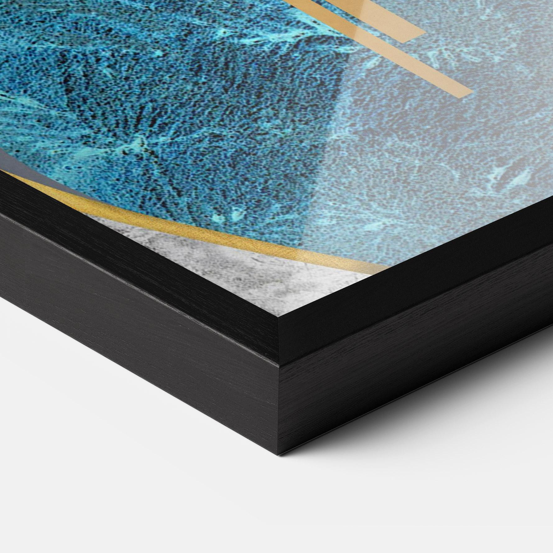 Poster Înrămat Abstract Blue Face mockup 3