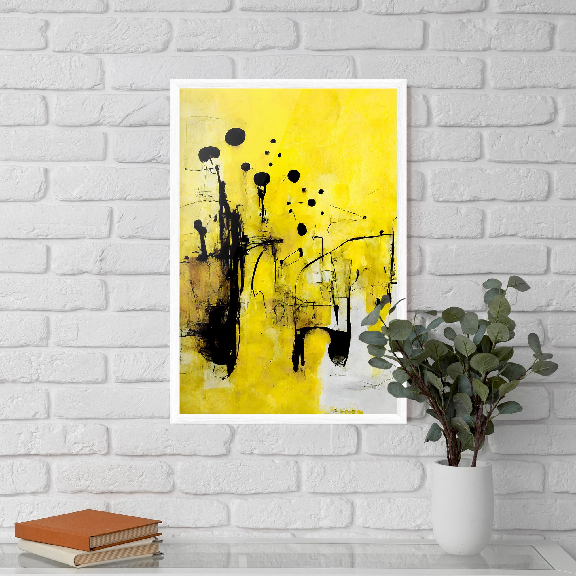 Poster Înrămat Abstract Black Yellow mockup 5