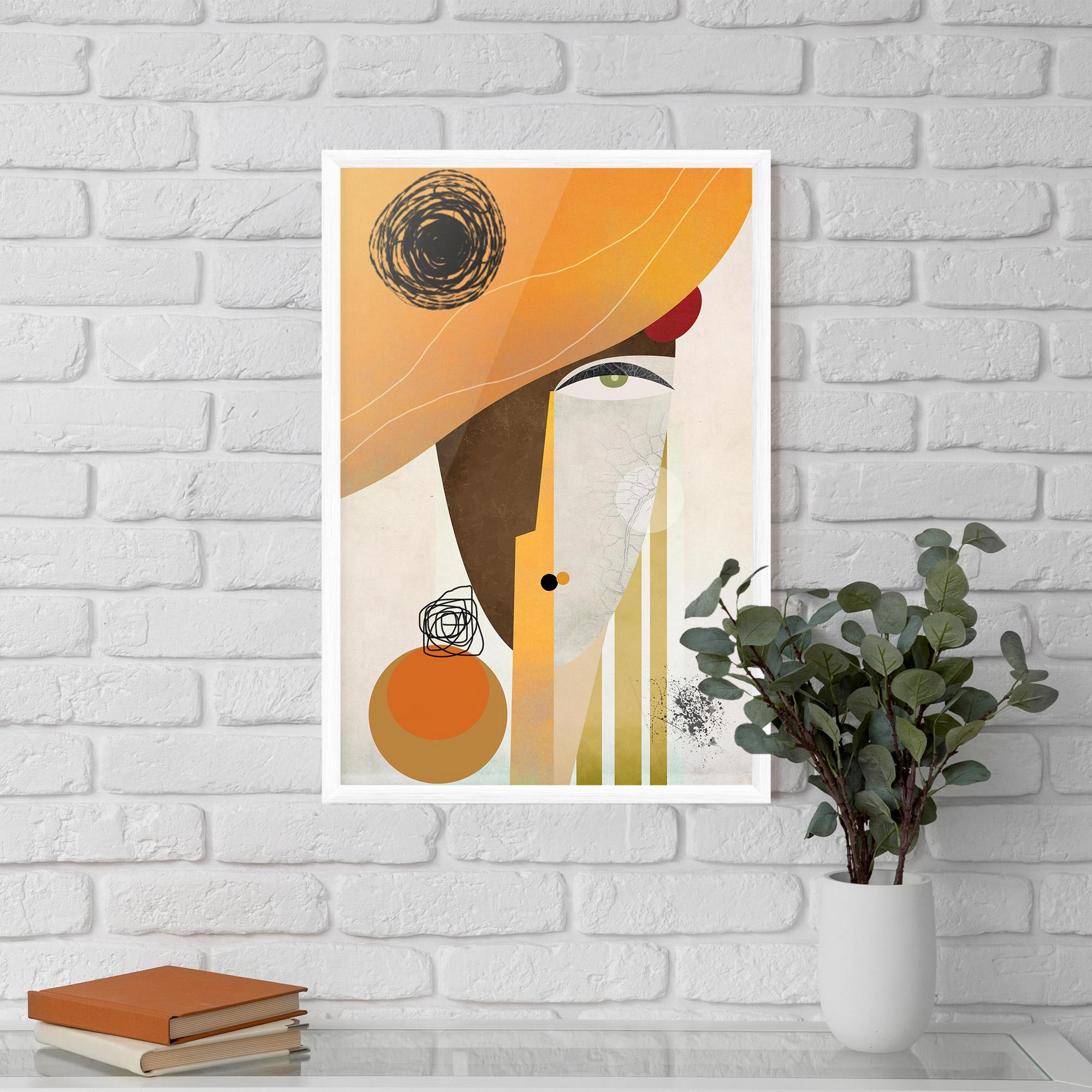 Poster Înrămat Abstract Orange Face mockup 5