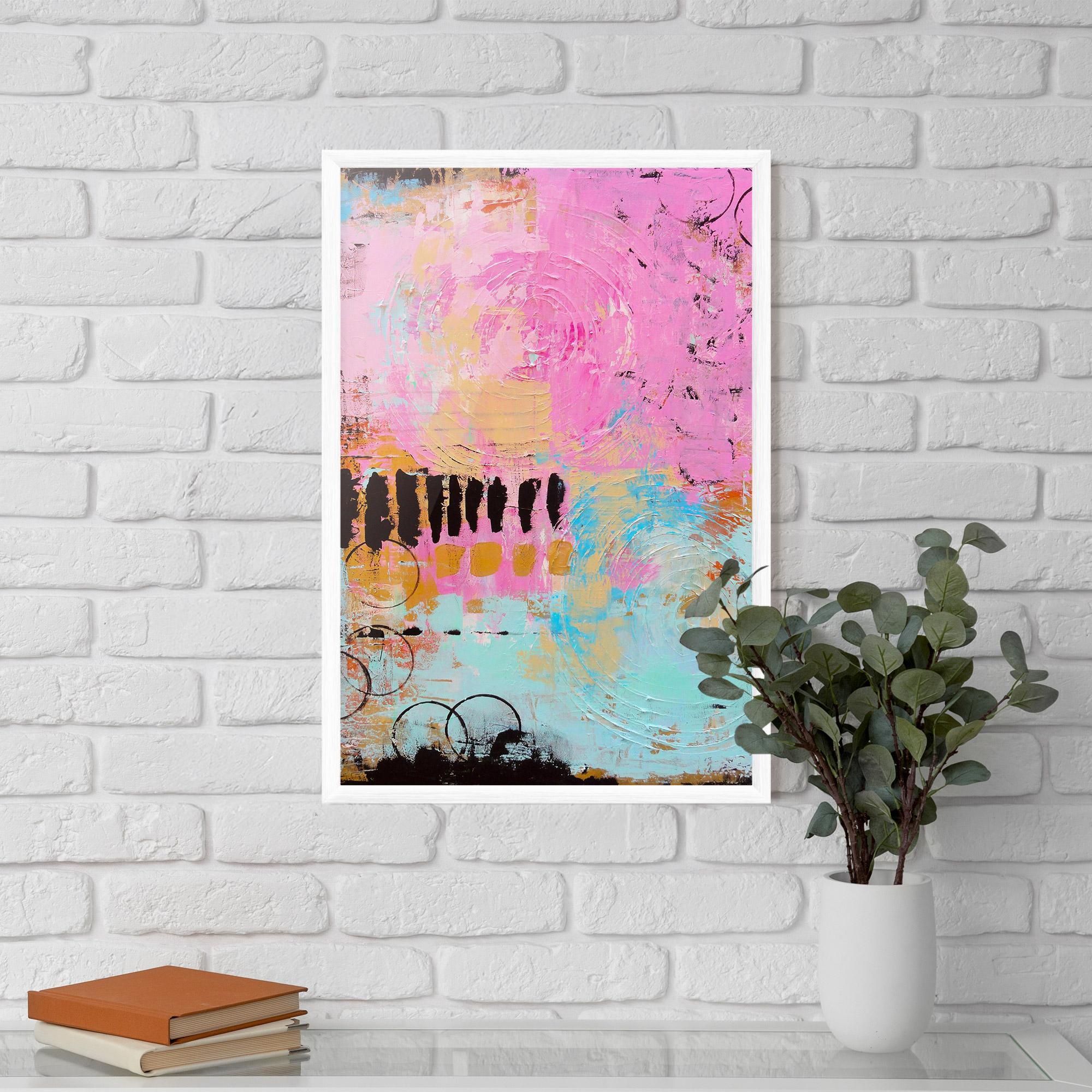 Poster Înrămat Abstract Pink Circle mockup 5