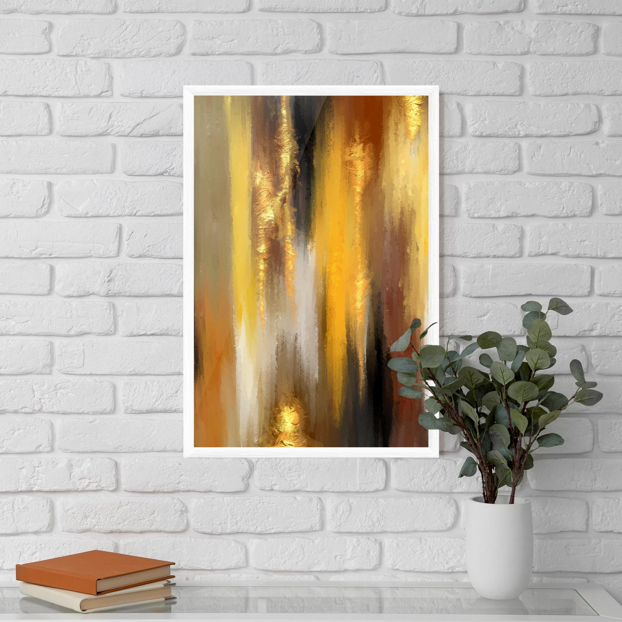 Poster Înrămat Golden Brown Art mockup 5