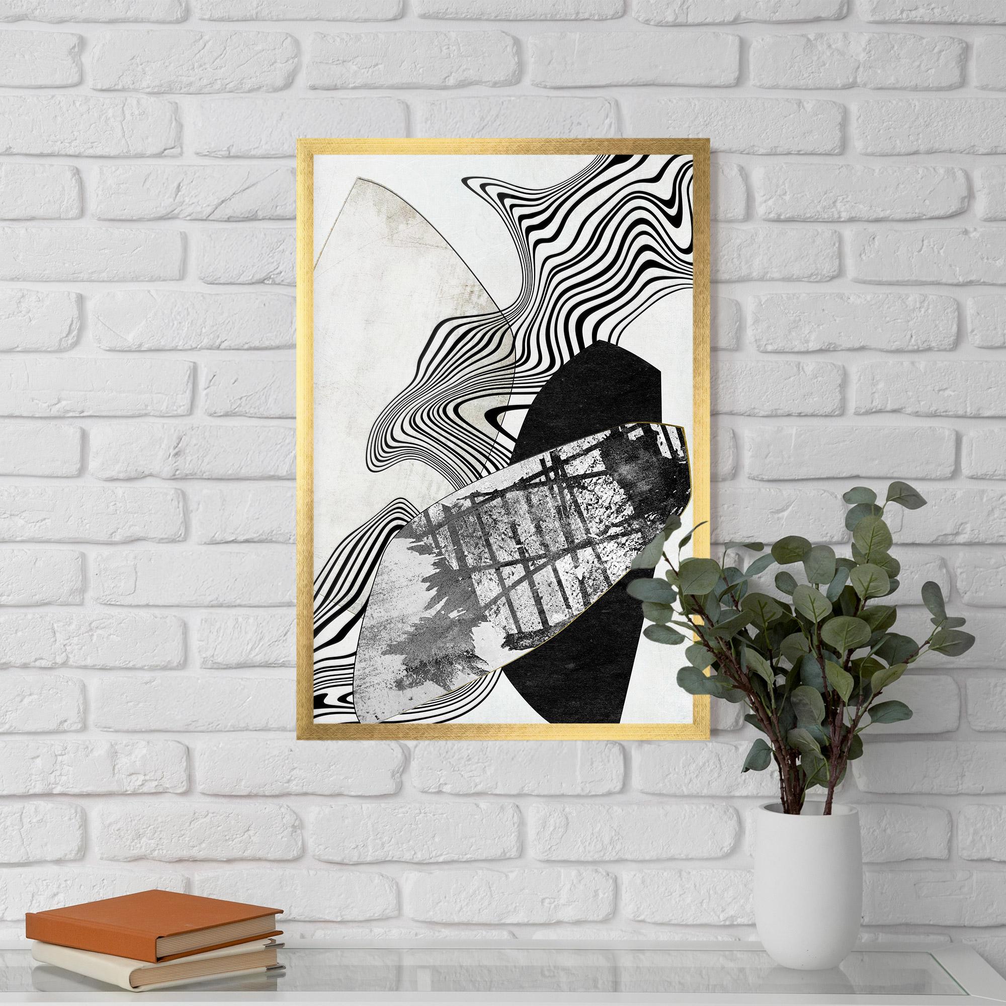 Poster Înrămat Abstract Black Lines mockup 5